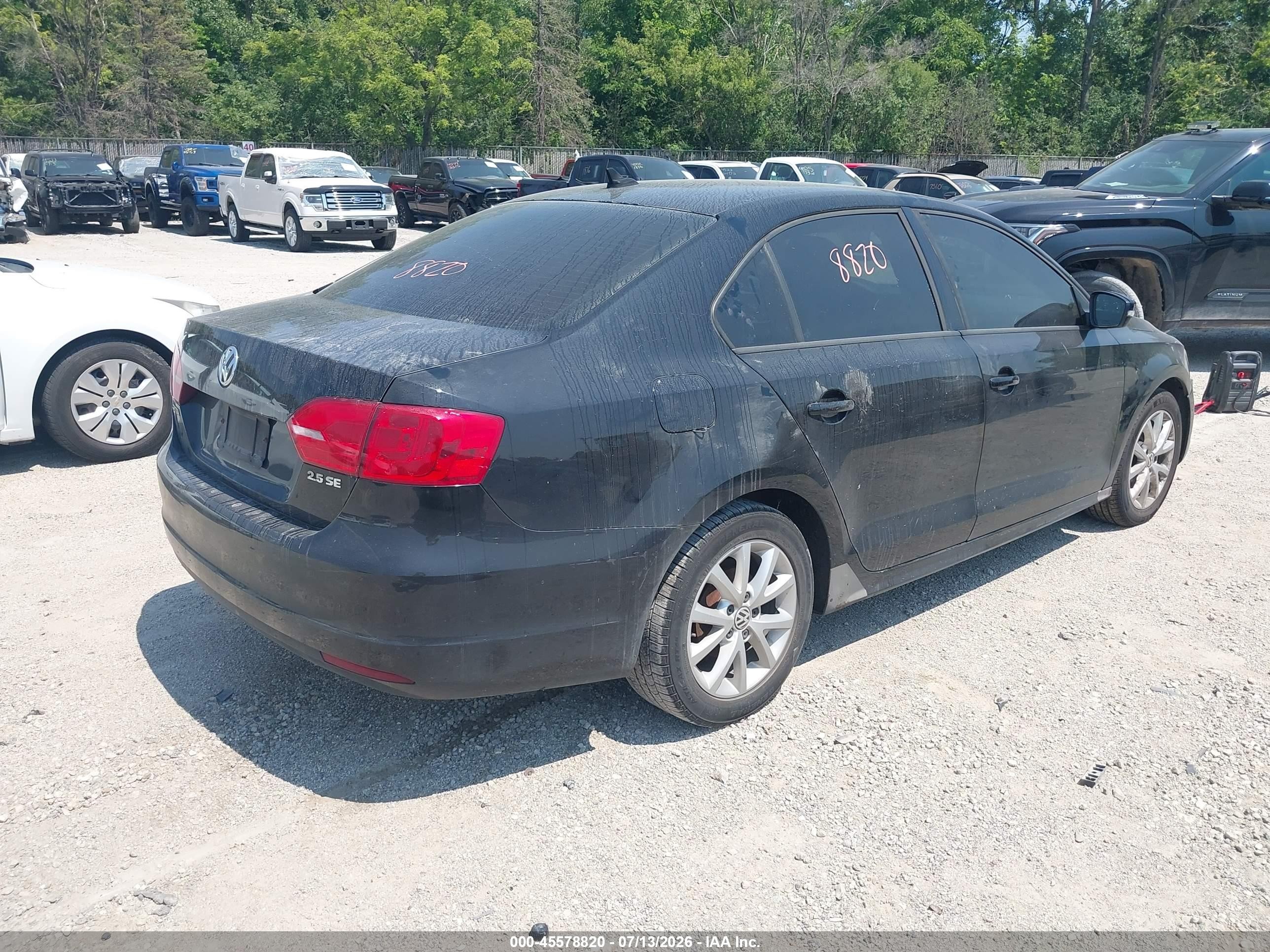 2012 Volkswagen Jetta 2.5l Se Black vin: 3VWDX7AJ2CM063791