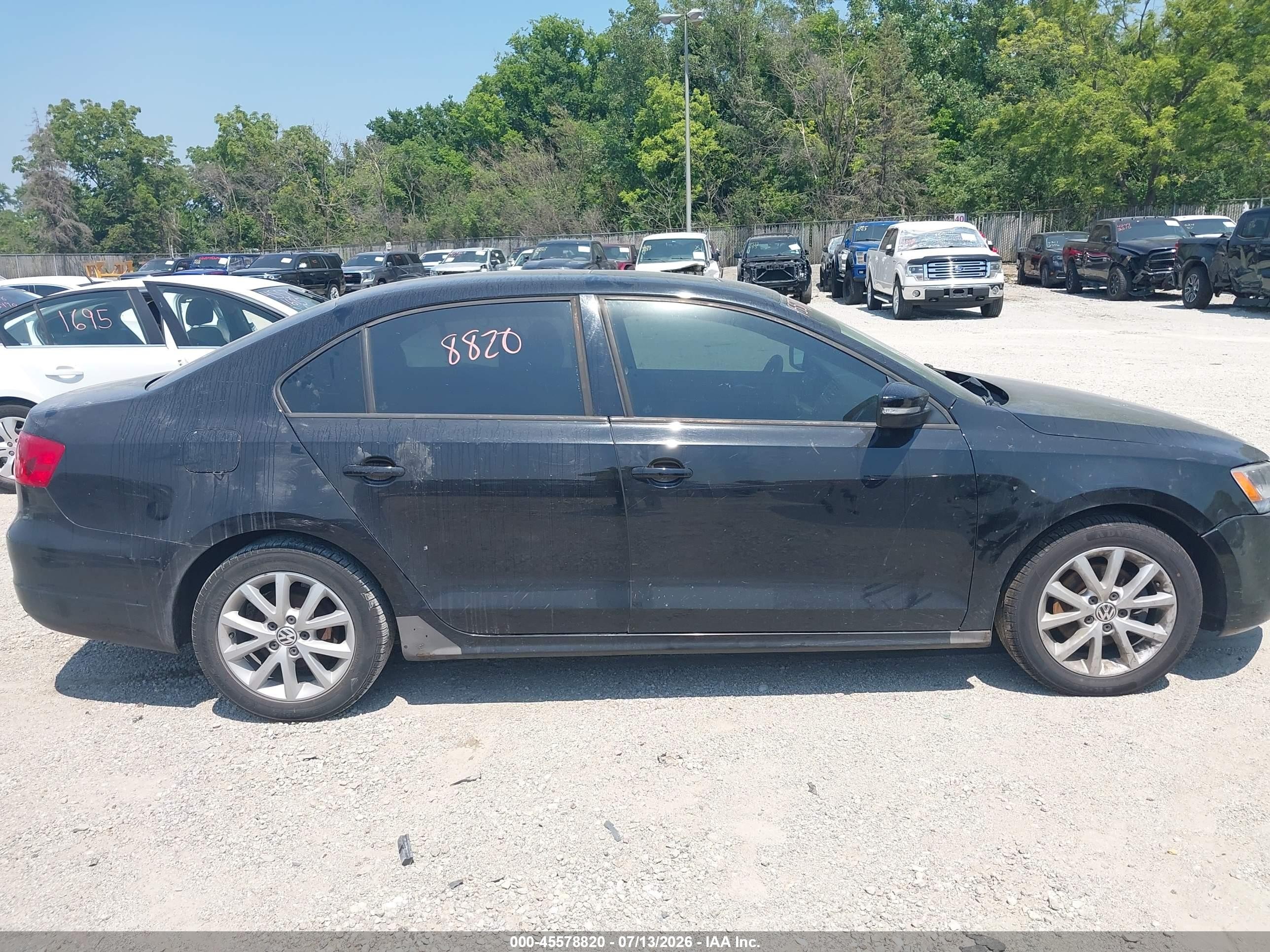 2012 Volkswagen Jetta 2.5l Se Black vin: 3VWDX7AJ2CM063791