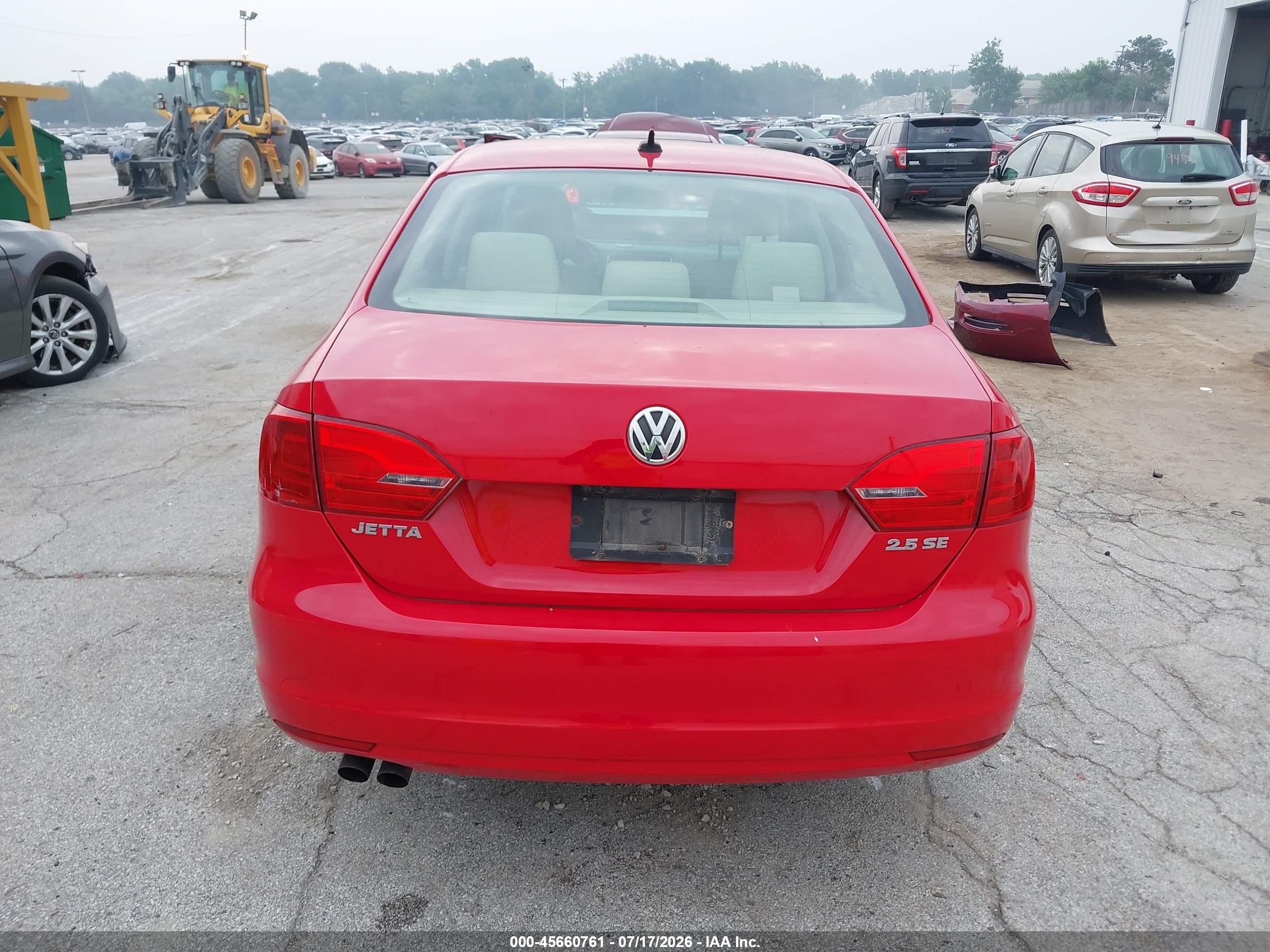 2012 Volkswagen Jetta 2.5l Se Красный vin: 3VWDX7AJ2CM307956