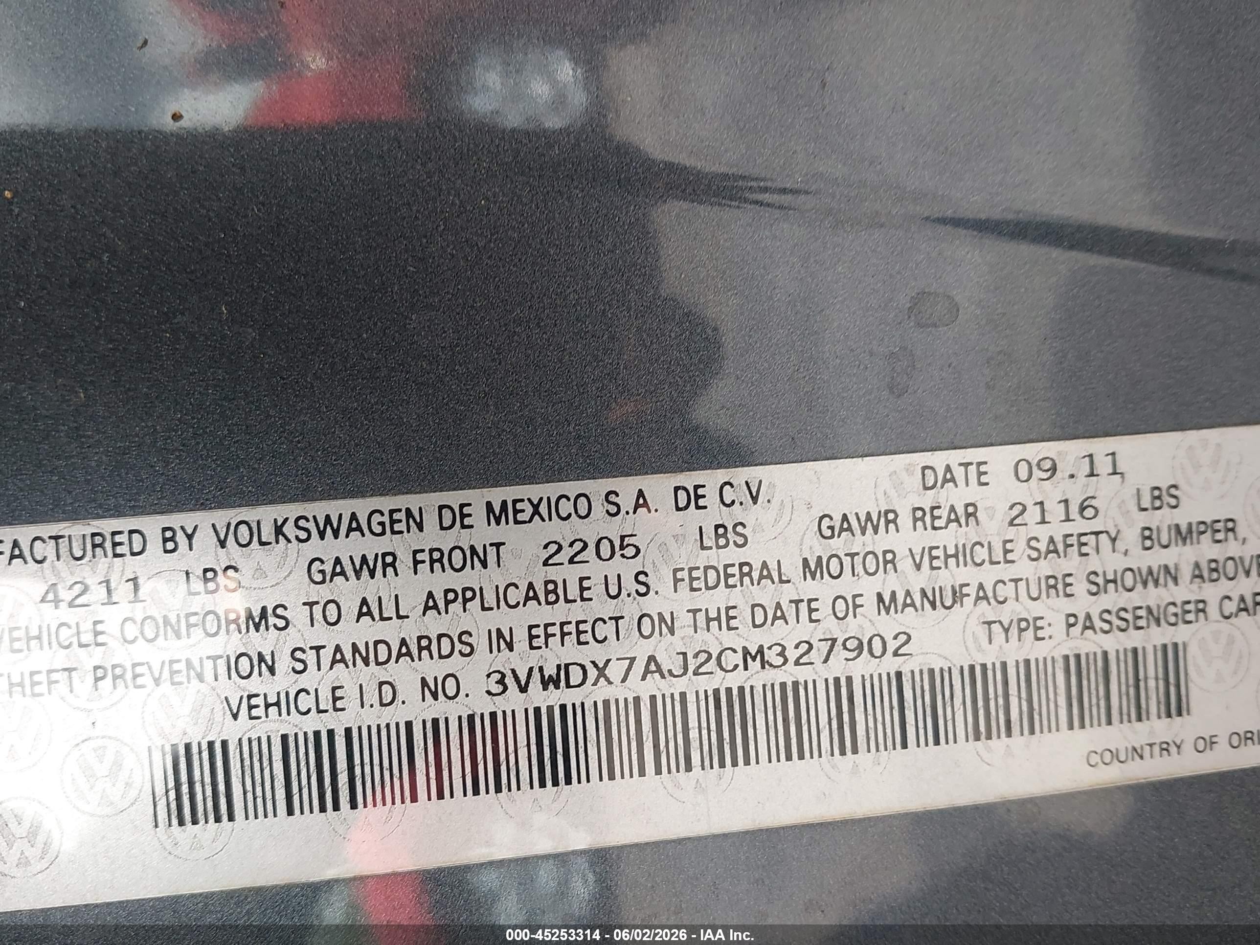 2012 Volkswagen Jetta 2.5l Se Серый vin: 3VWDX7AJ2CM327902