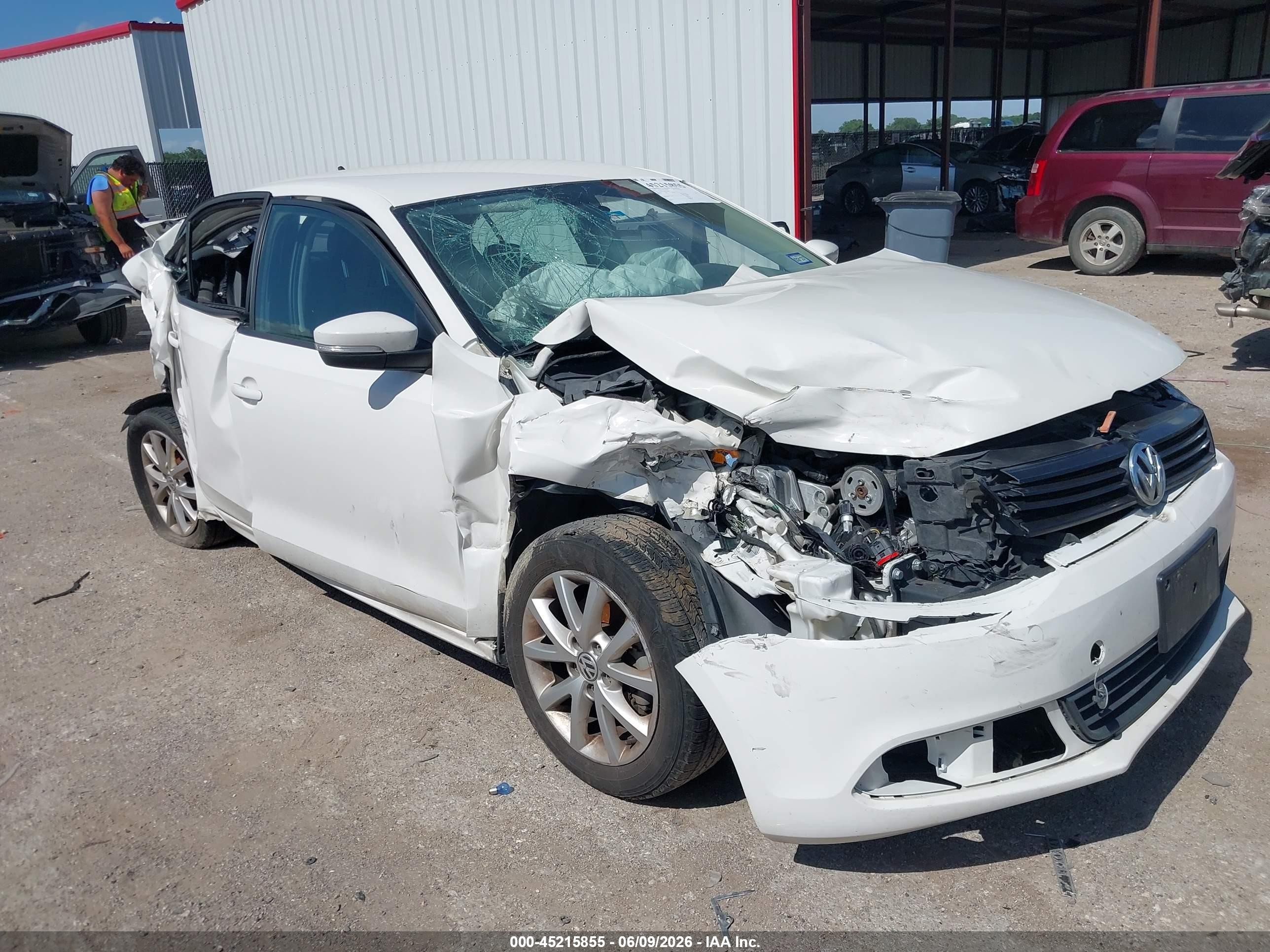 2012 Volkswagen Jetta 2.5l Se White vin: 3VWDX7AJ2CM359667
