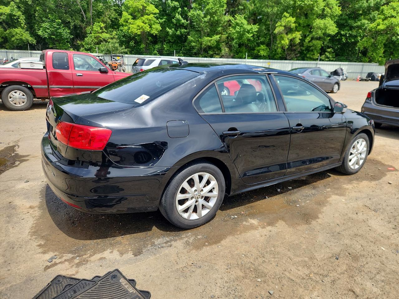2012 Volkswagen Jetta Se Black vin: 3VWDX7AJ2CM391227