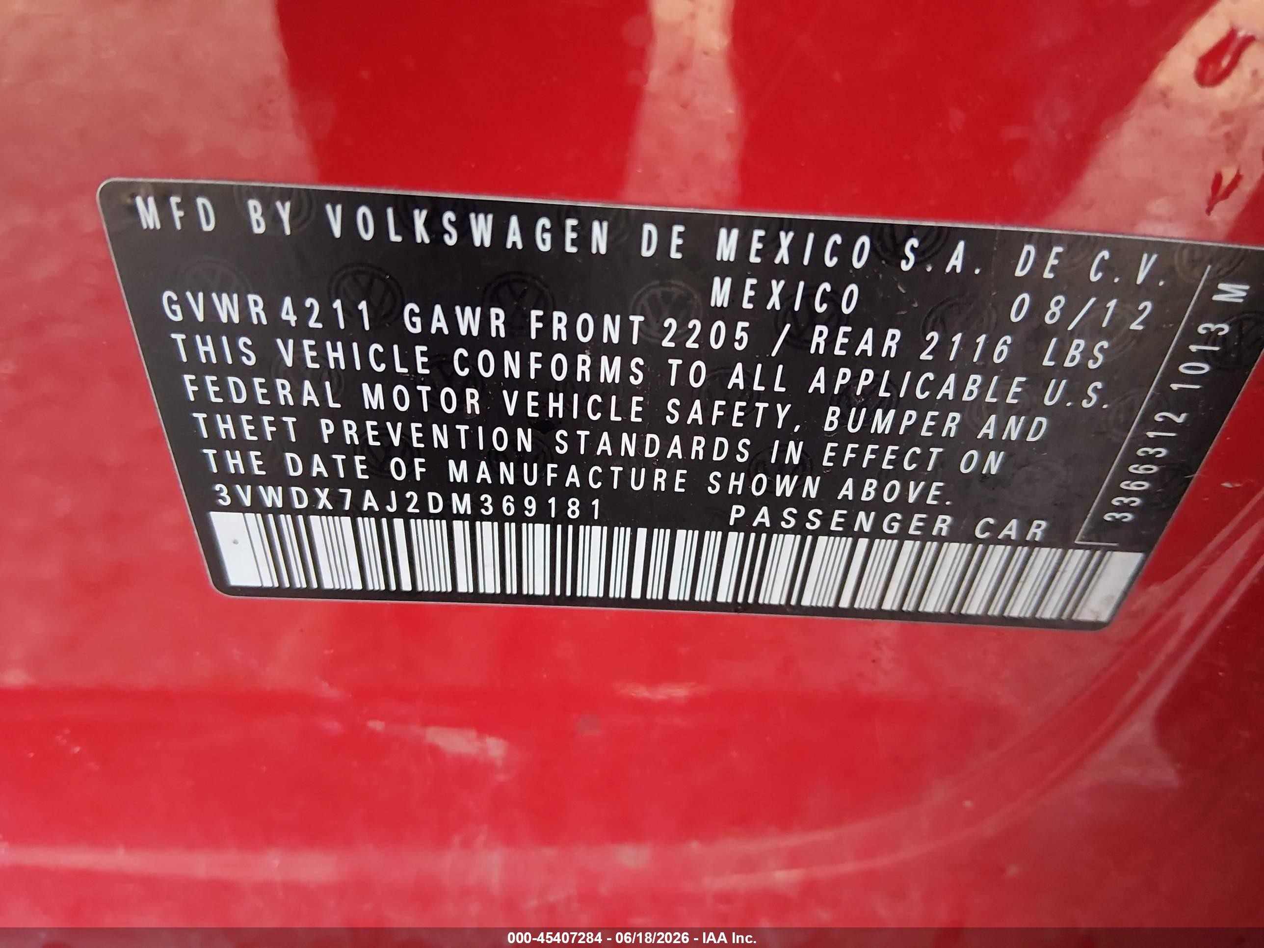 2013 Volkswagen Jetta 2.5l Se Red vin: 3VWDX7AJ2DM369181