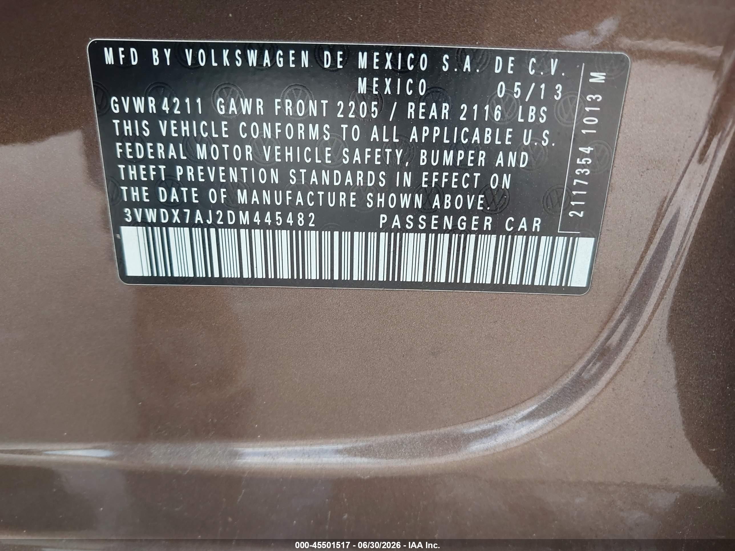 2013 Volkswagen Jetta 2.5l Se Brown vin: 3VWDX7AJ2DM445482