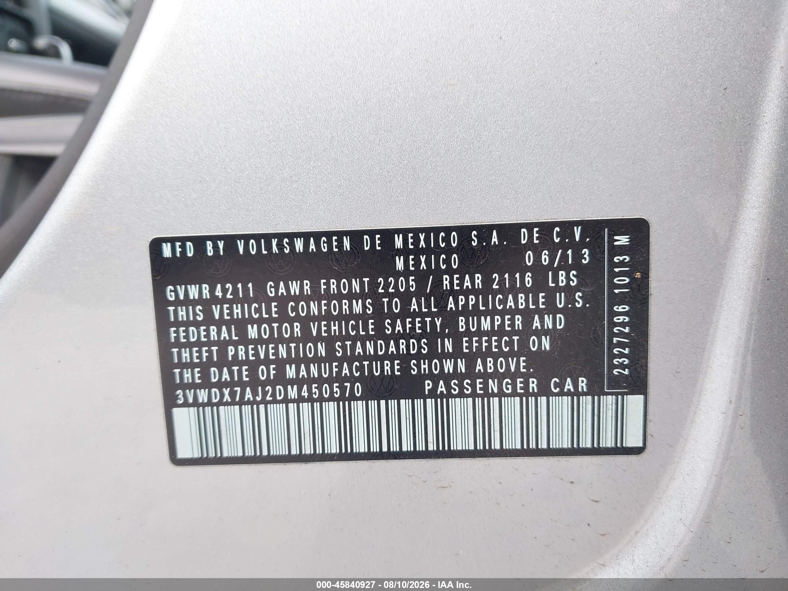 2013 Volkswagen Jetta 2.5l Se Silver vin: 3VWDX7AJ2DM450570