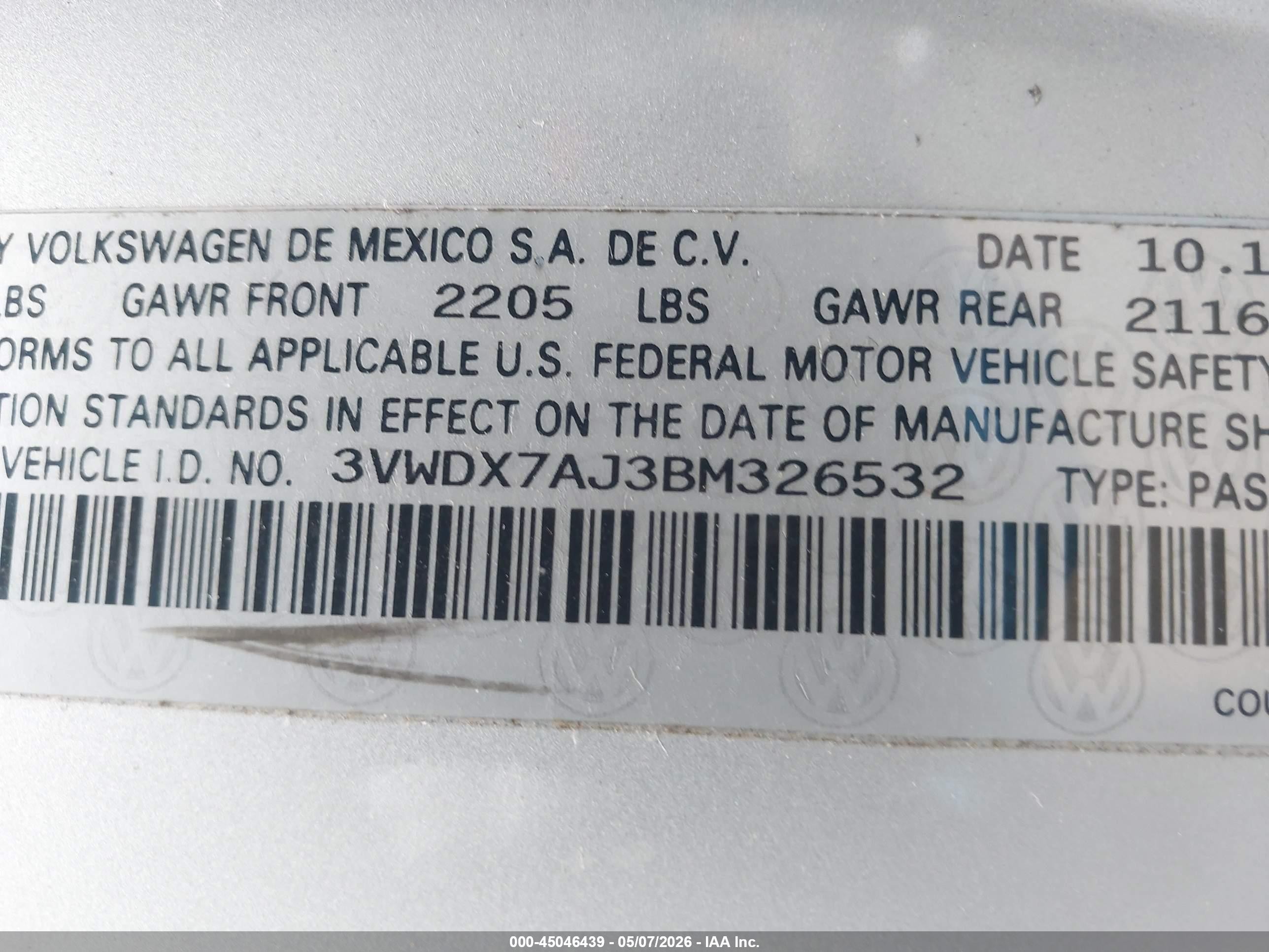 2011 Volkswagen Jetta 2.5l Se Silver vin: 3VWDX7AJ3BM326532