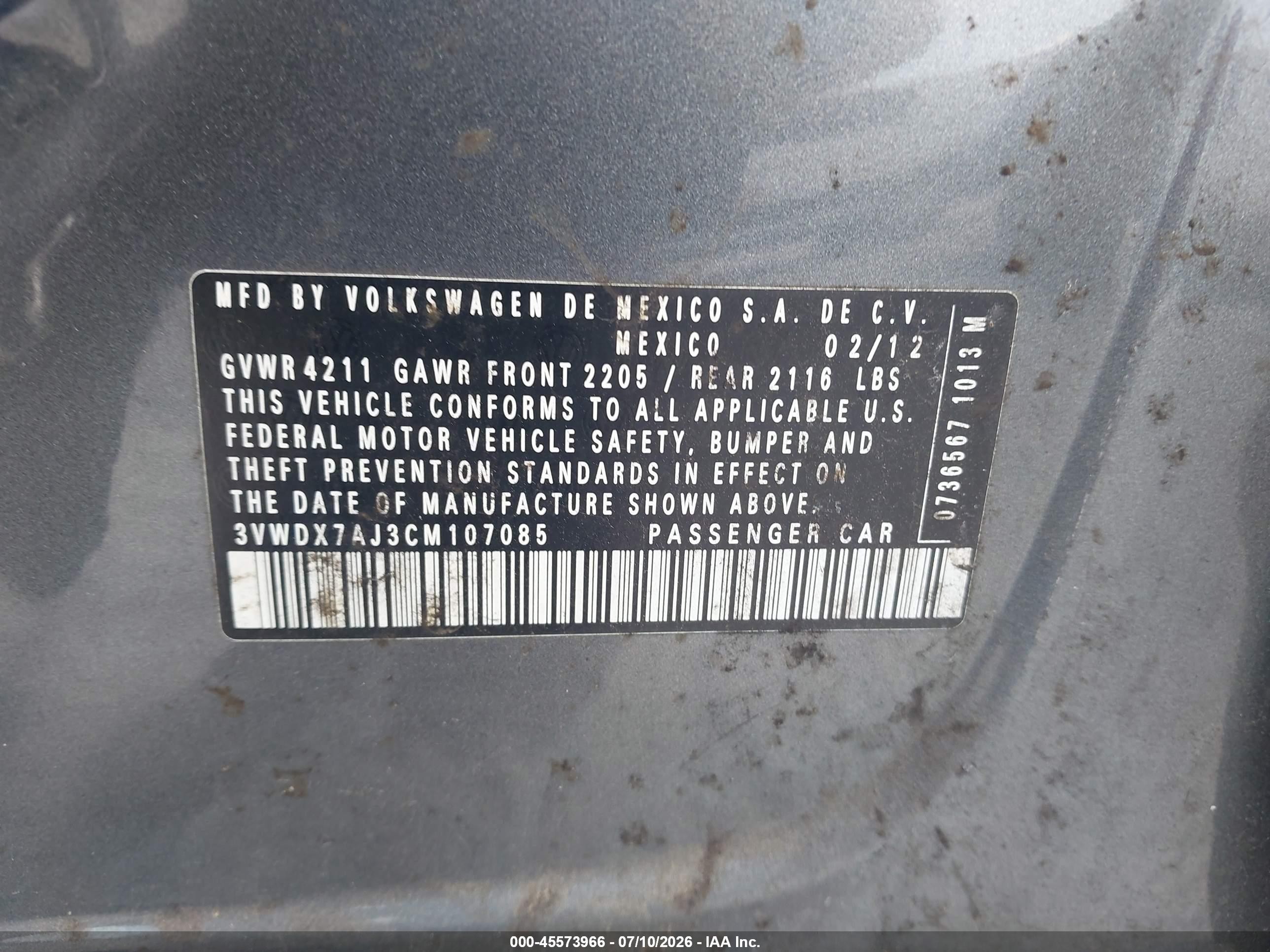 2012 Volkswagen Jetta 2.5l Se Gray vin: 3VWDX7AJ3CM107085