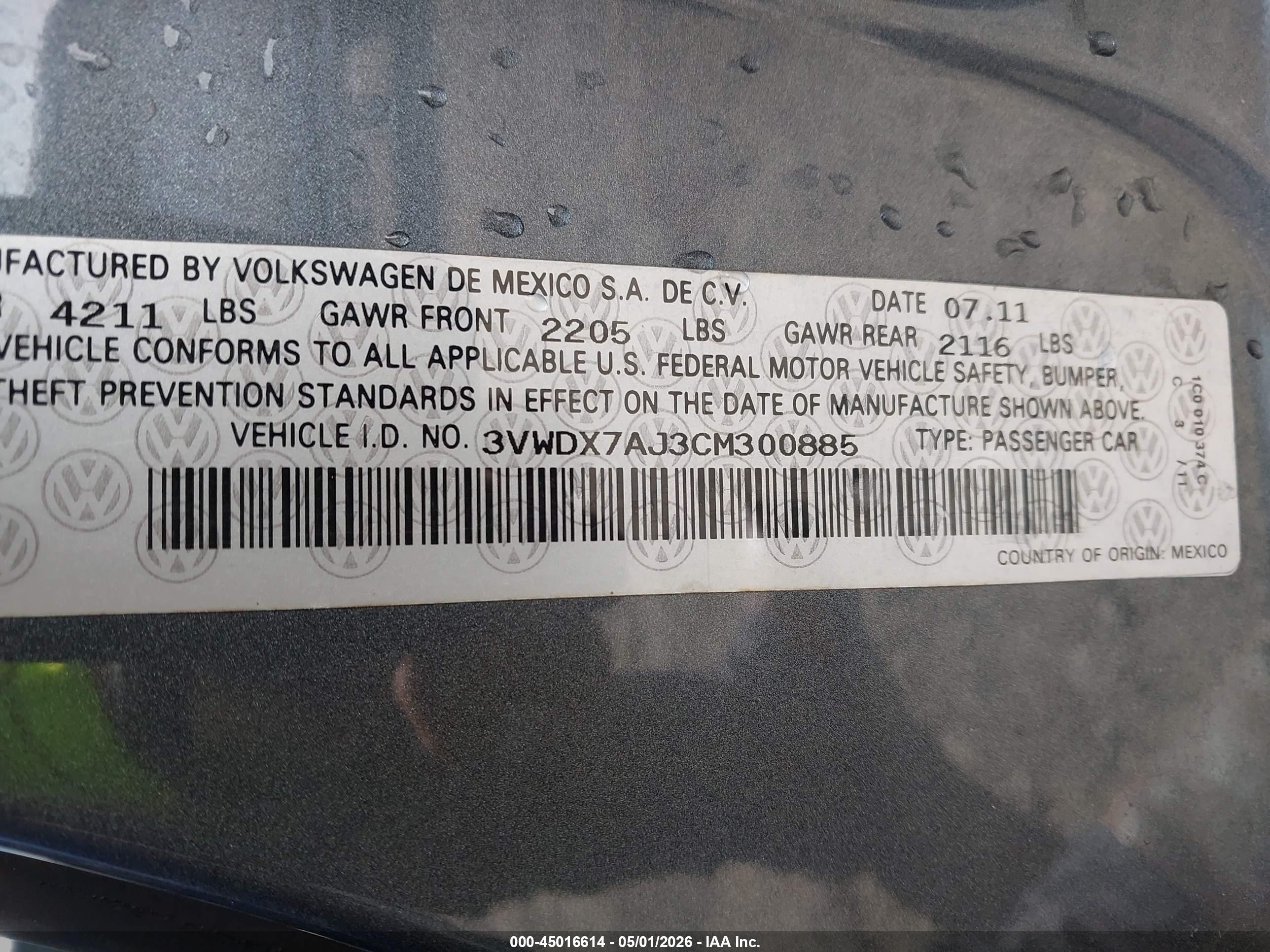 2012 Volkswagen Jetta 2.5l Se Gray vin: 3VWDX7AJ3CM300885