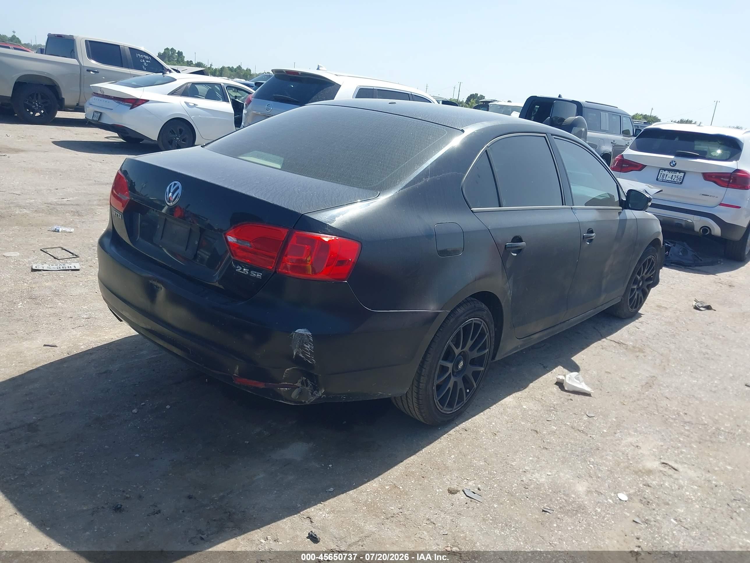 2012 Volkswagen Jetta 2.5l Se Black vin: 3VWDX7AJ3CM330159