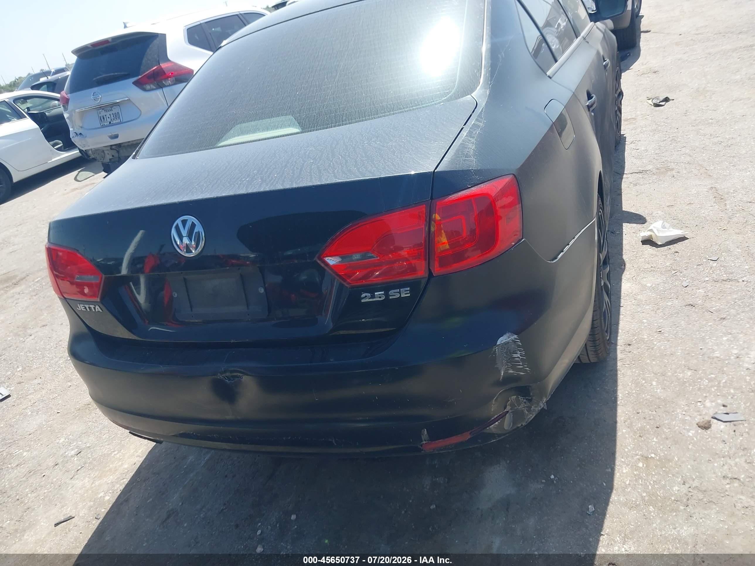 2012 Volkswagen Jetta 2.5l Se Black vin: 3VWDX7AJ3CM330159