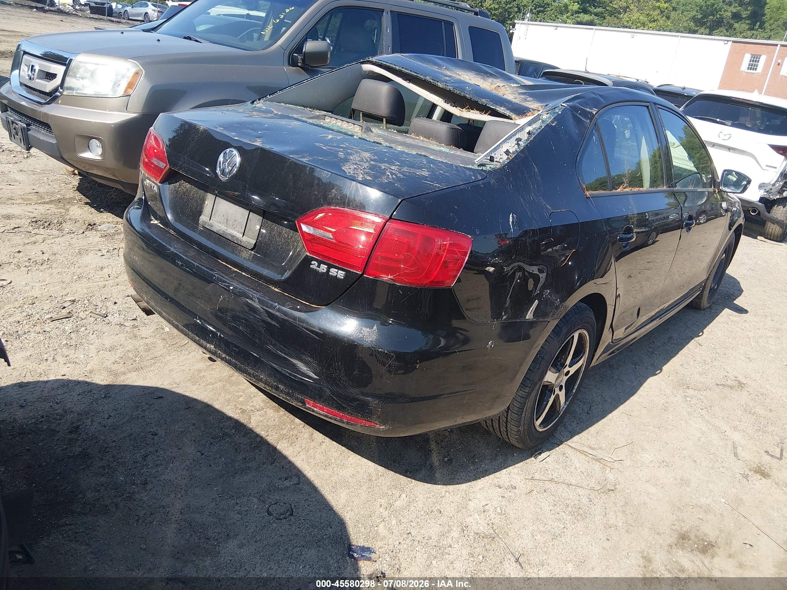 2012 Volkswagen Jetta 2.5l Se Black vin: 3VWDX7AJ3CM340559