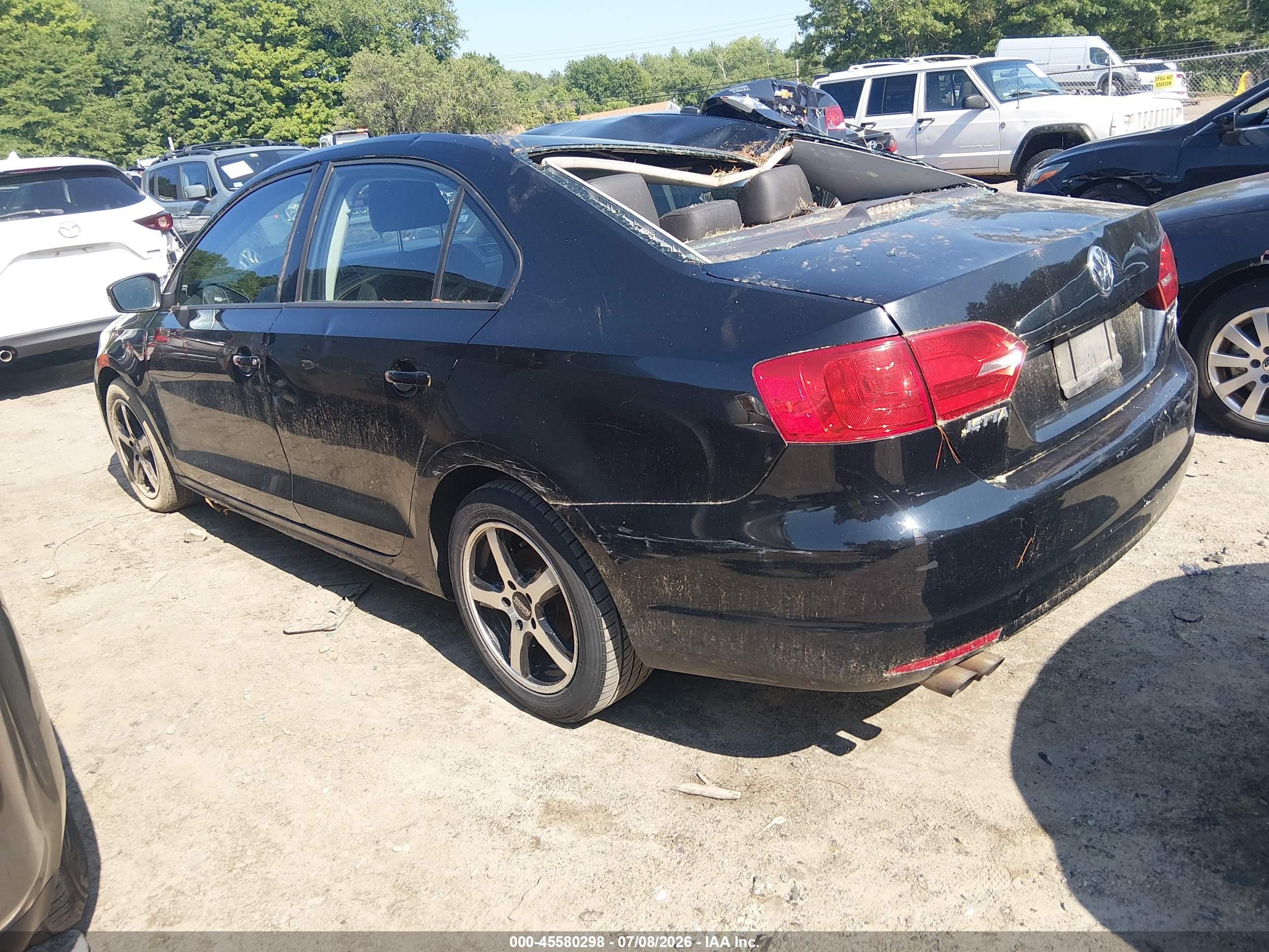 2012 Volkswagen Jetta 2.5l Se Black vin: 3VWDX7AJ3CM340559