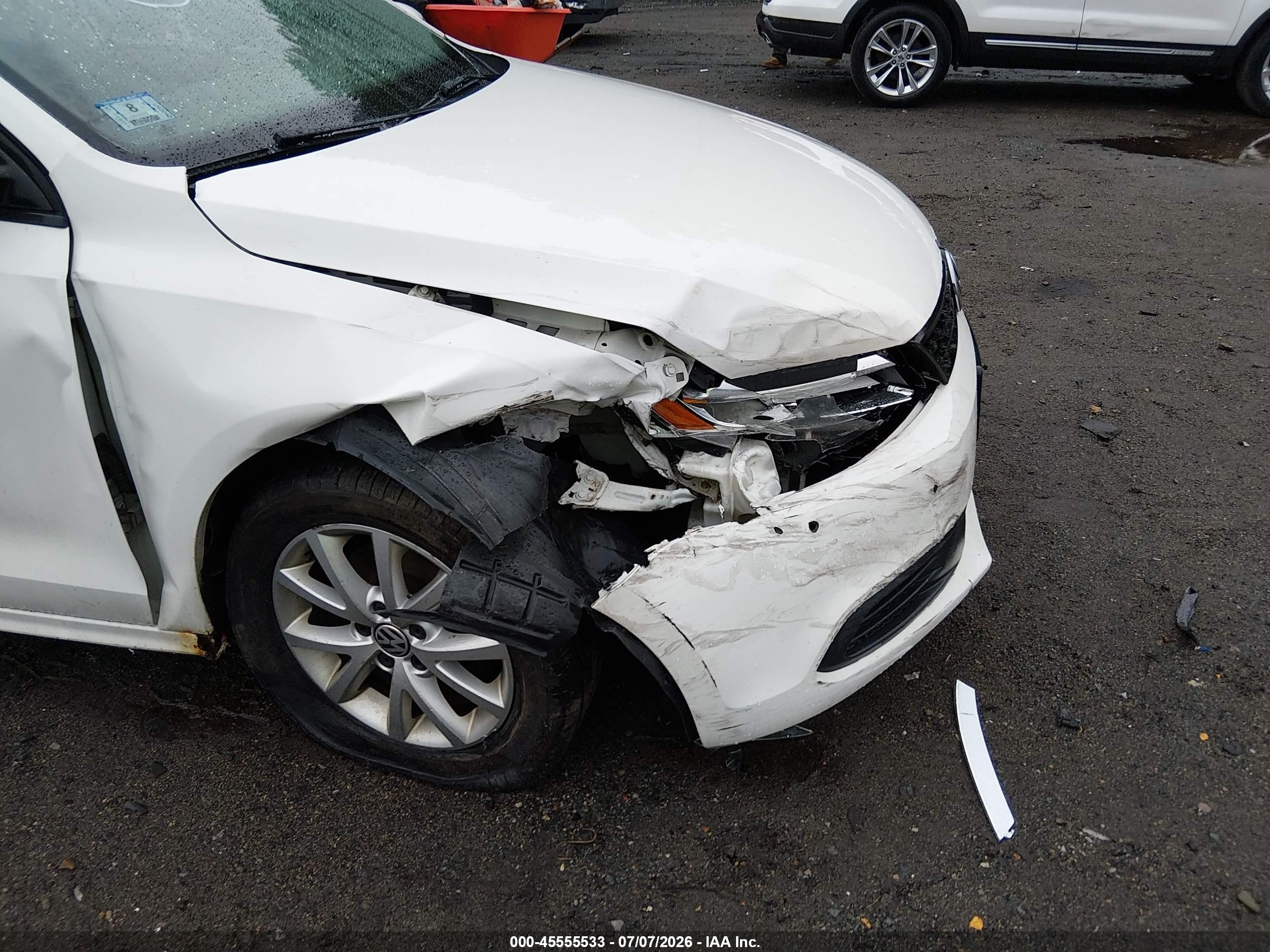 2012 Volkswagen Jetta 2.5l Se Белый vin: 3VWDX7AJ3CM341517