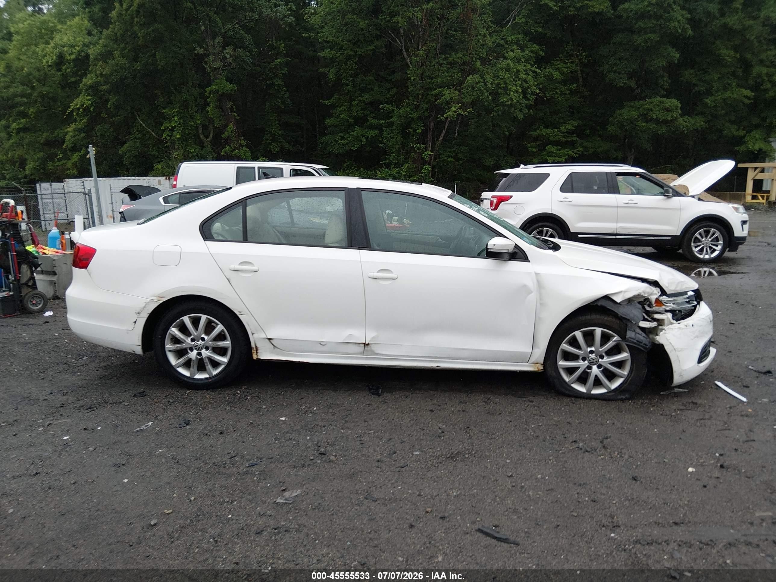 2012 Volkswagen Jetta 2.5l Se Белый vin: 3VWDX7AJ3CM341517