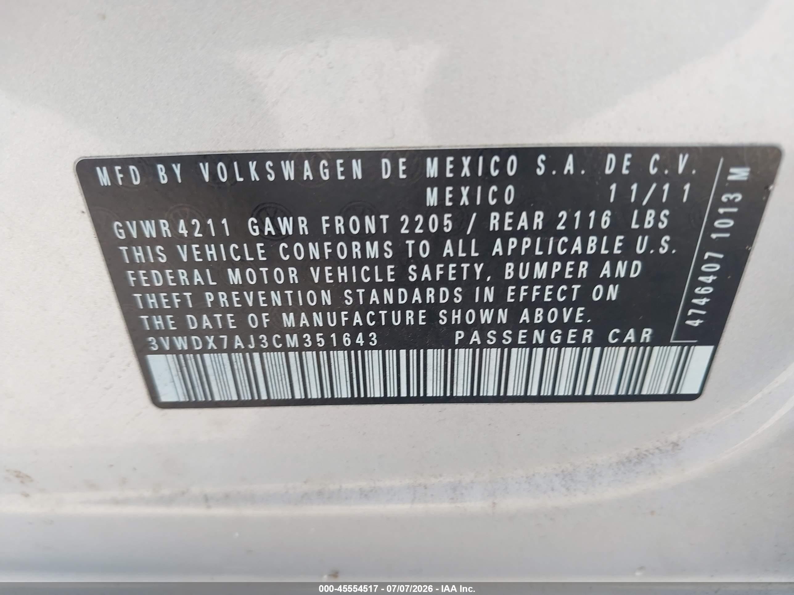 2012 Volkswagen Jetta 2.5l Se Silver vin: 3VWDX7AJ3CM351643