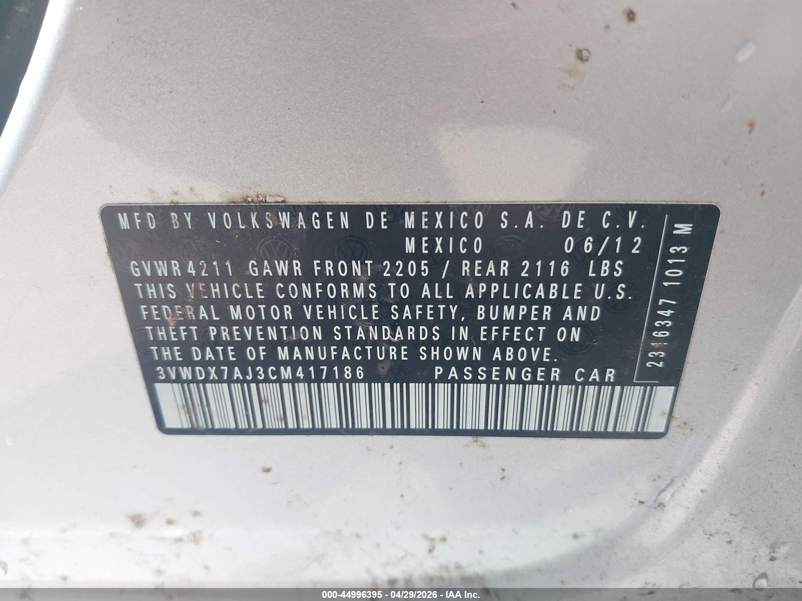 2012 Volkswagen Jetta 2.5l Se Silver vin: 3VWDX7AJ3CM417186