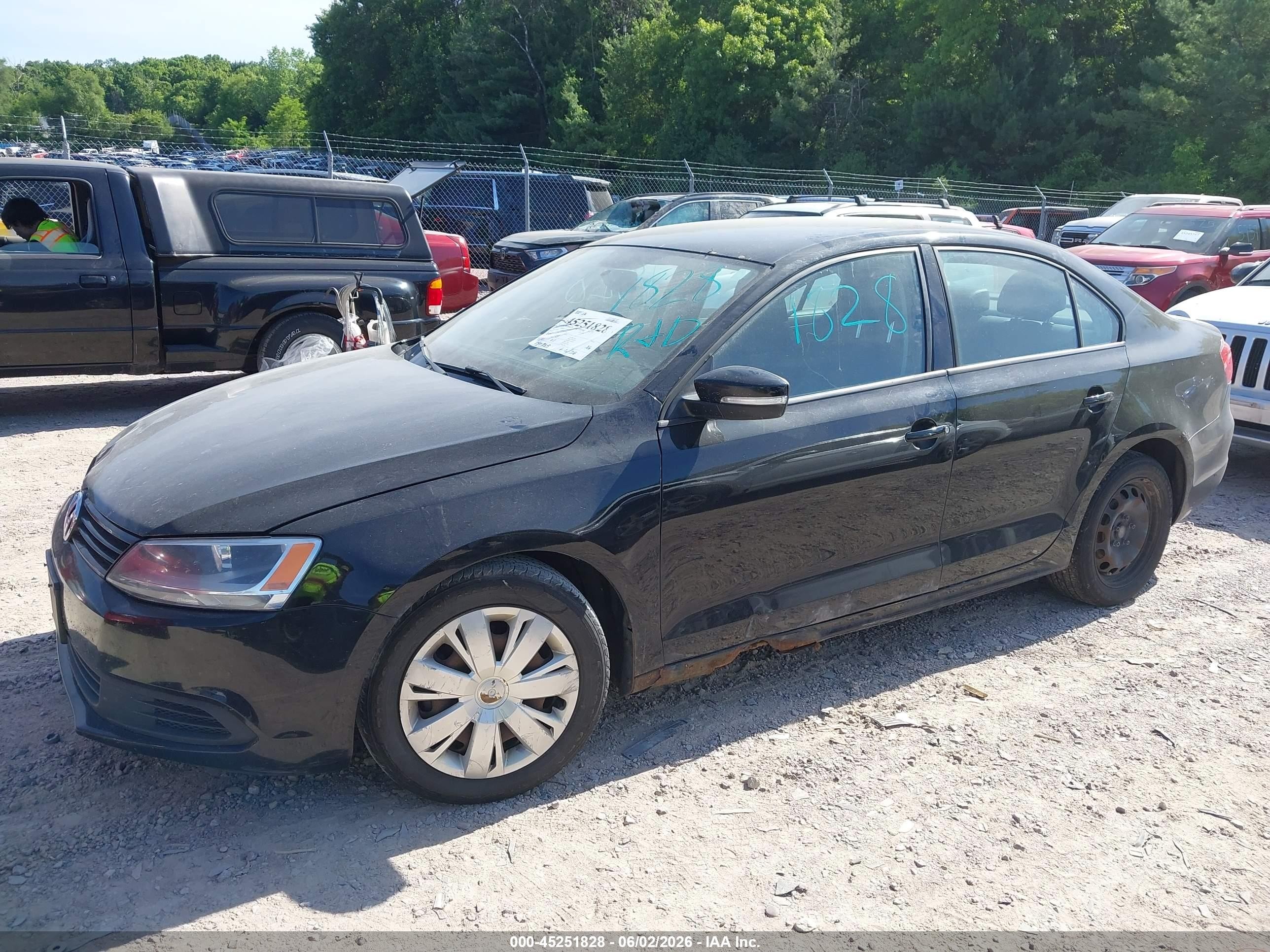 2011 Volkswagen Jetta 2.5l Se Black vin: 3VWDX7AJ4BM072698