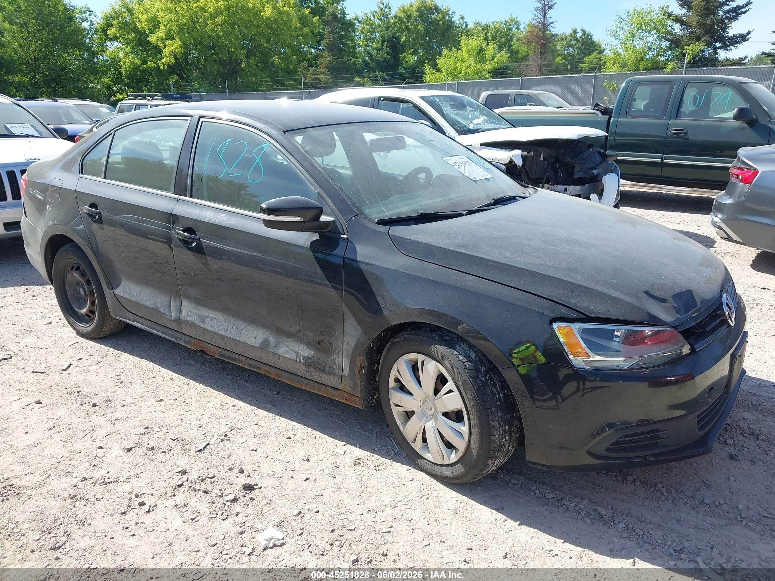 2011 Volkswagen Jetta 2.5l Se Black vin: 3VWDX7AJ4BM072698