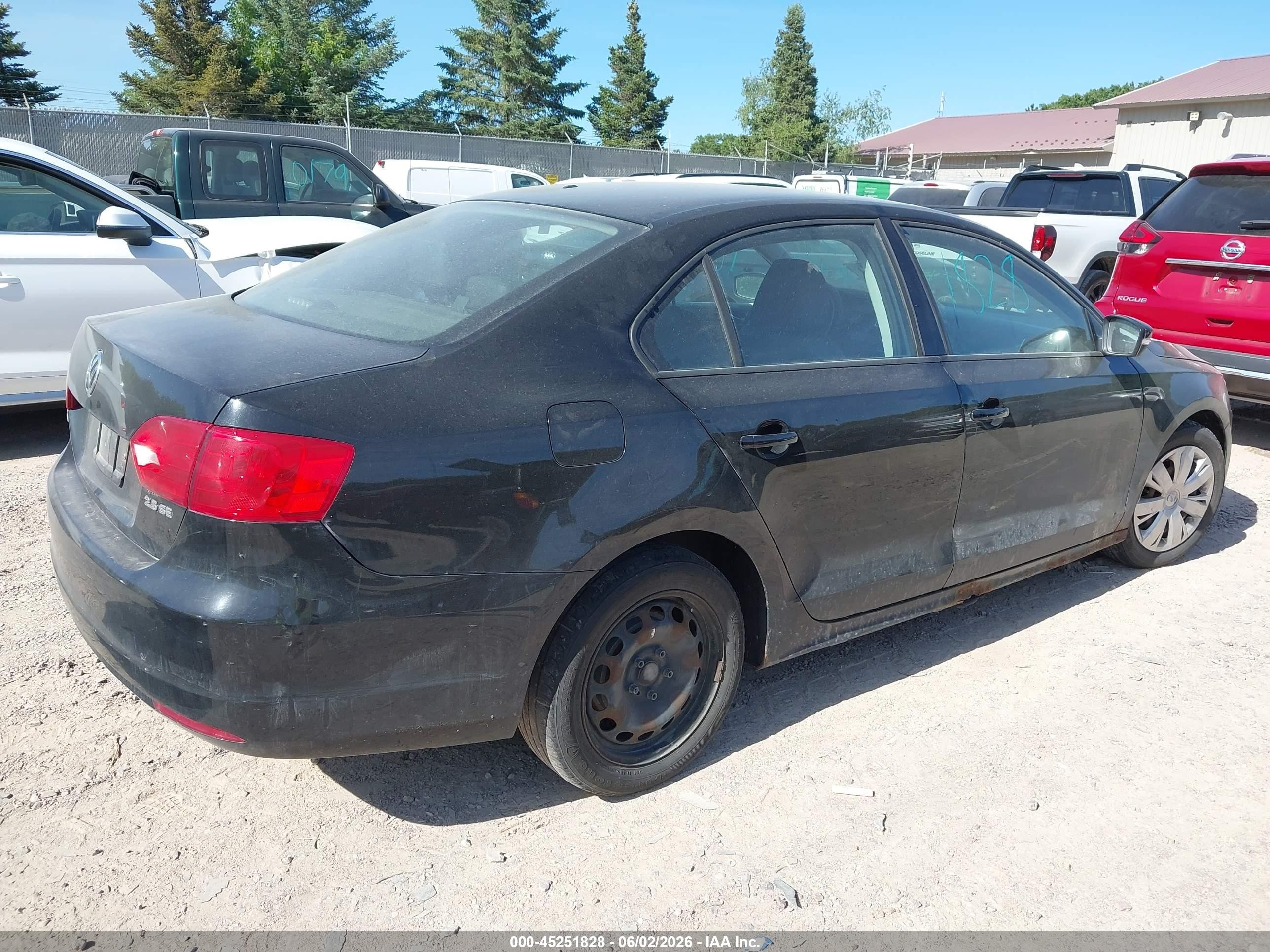2011 Volkswagen Jetta 2.5l Se Black vin: 3VWDX7AJ4BM072698