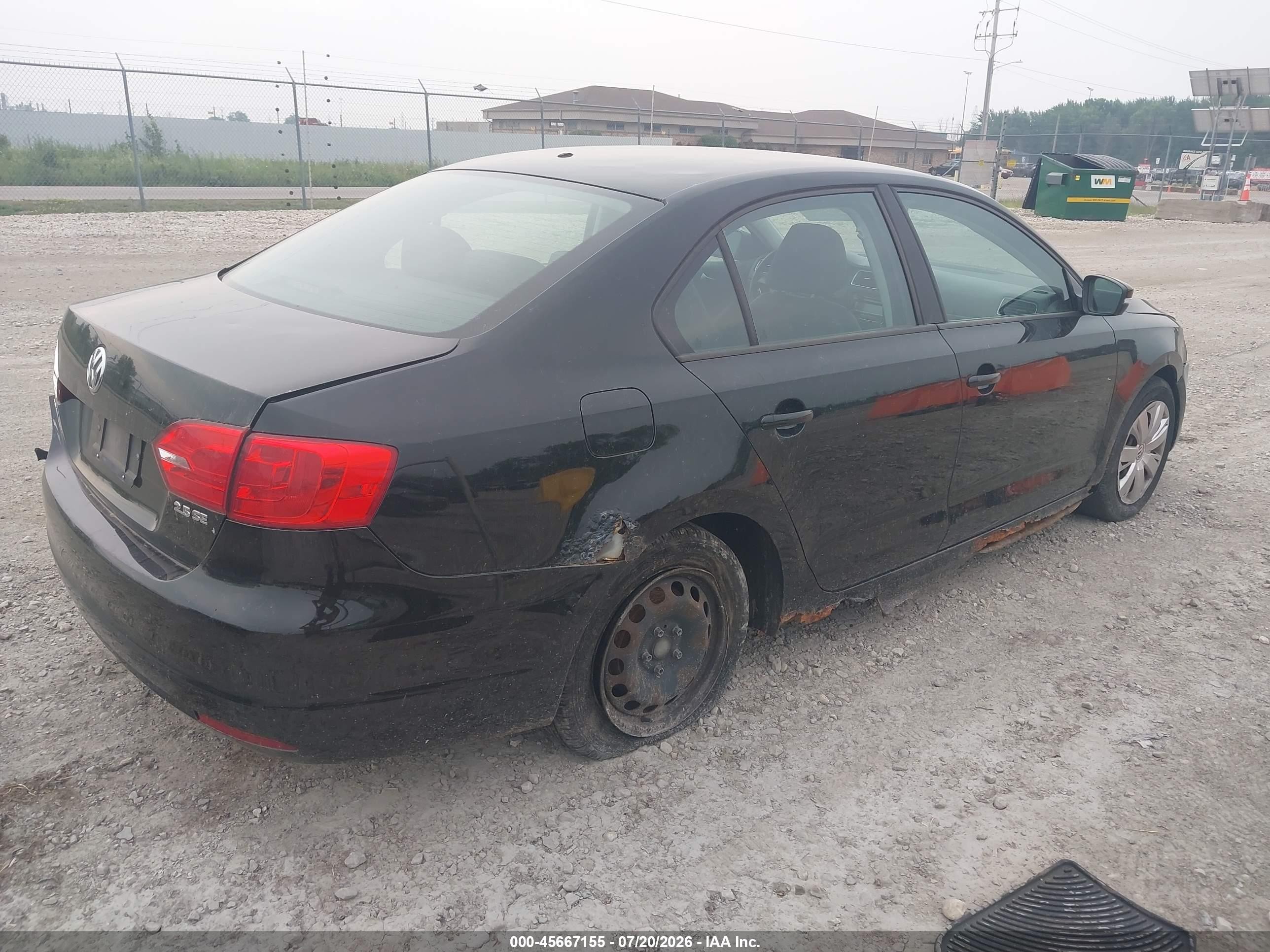 2011 Volkswagen Jetta 2.5l Se Черный vin: 3VWDX7AJ4BM330444