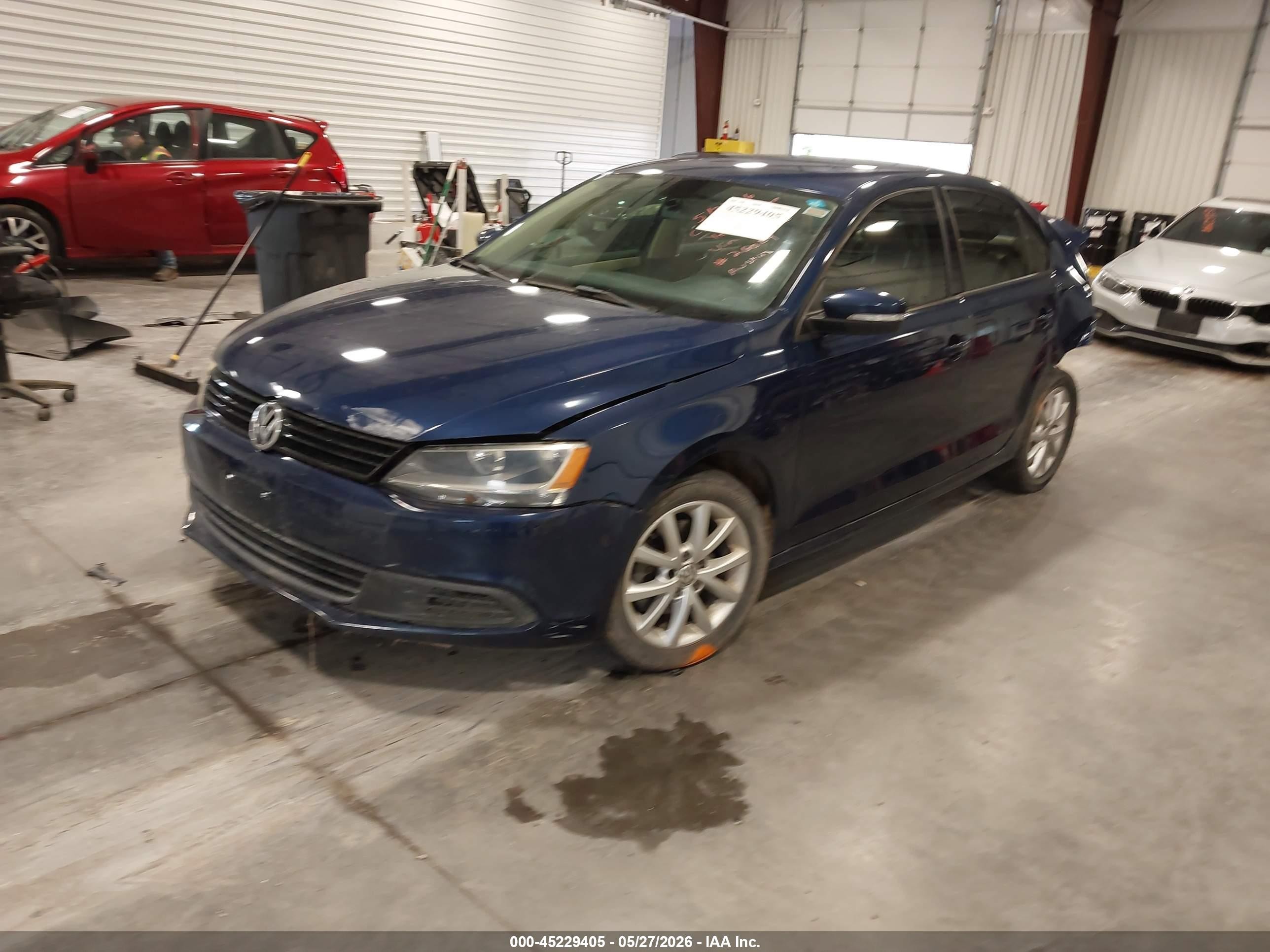 2011 Volkswagen Jetta 2.5l Se Blue vin: 3VWDX7AJ4BM339323