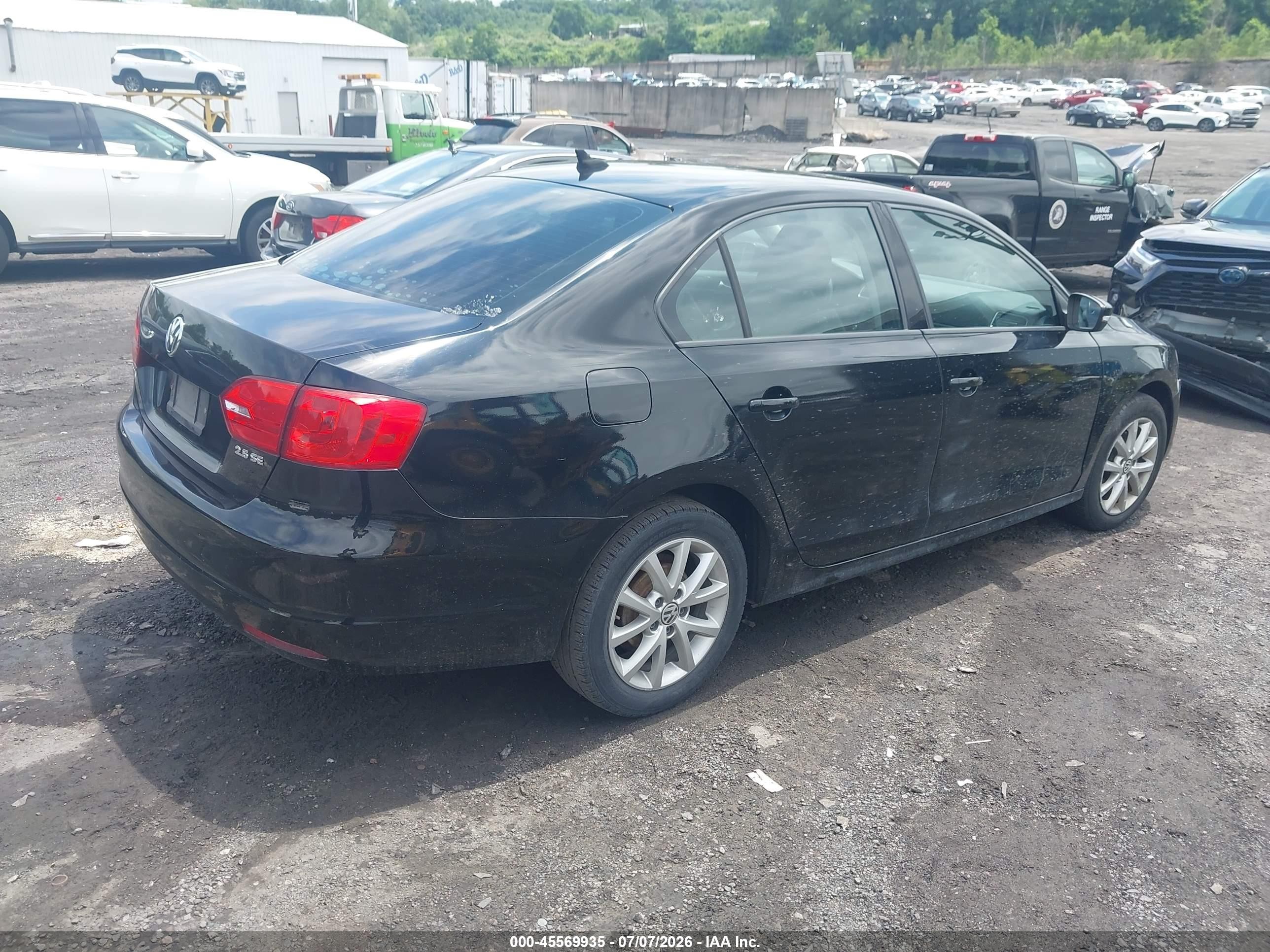 2011 Volkswagen Jetta 2.5l Se Black vin: 3VWDX7AJ4BM365159