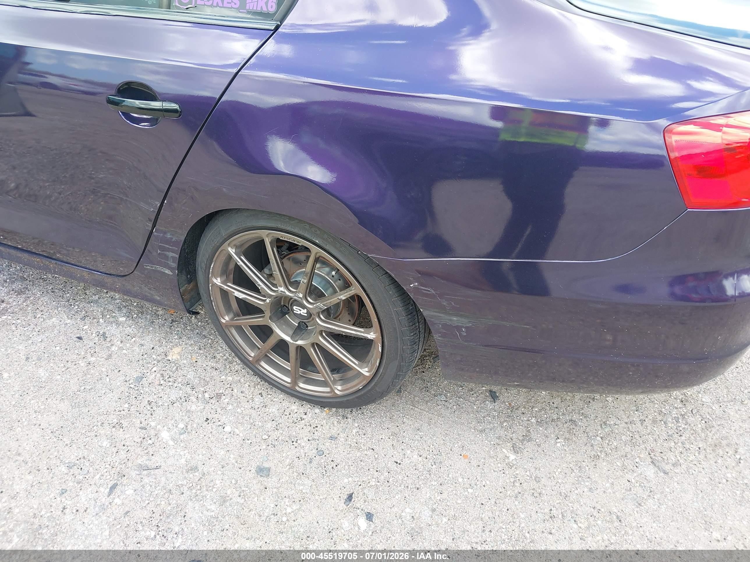 2013 Volkswagen Jetta 2.5l Se Purple vin: 3VWDX7AJ4DM295861