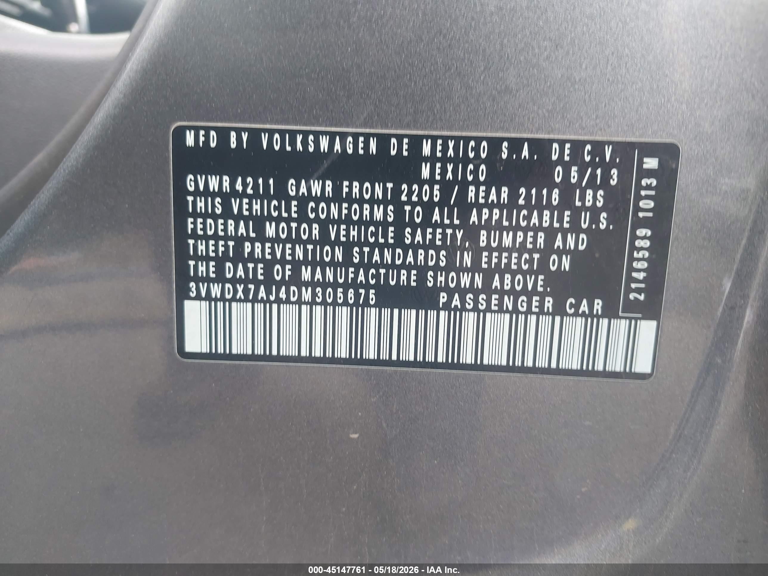 2013 Volkswagen Jetta 2.5l Se Gray vin: 3VWDX7AJ4DM305675