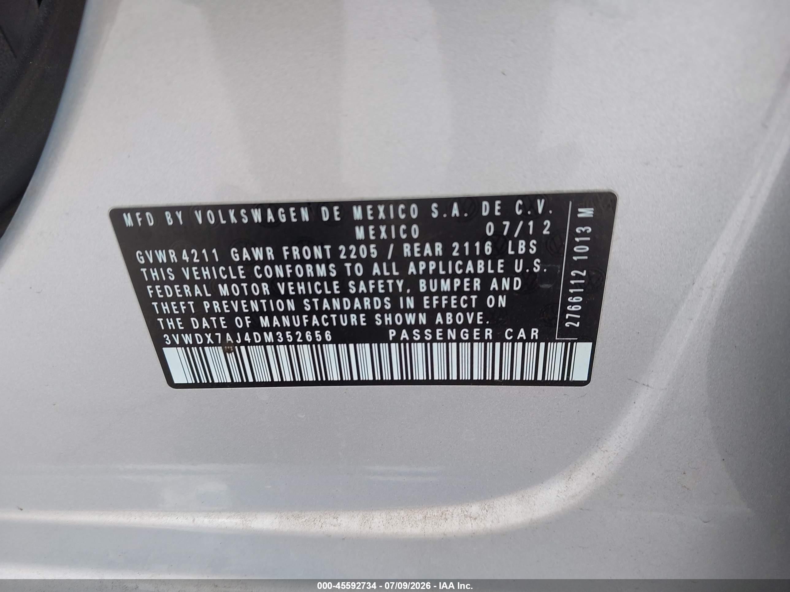 2013 Volkswagen Jetta 2.5l Se Silver vin: 3VWDX7AJ4DM352656