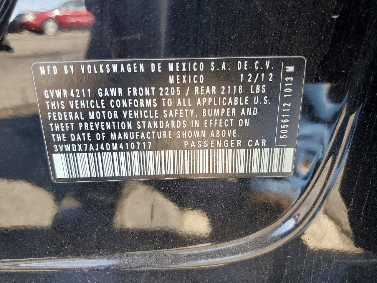 2013 Volkswagen Jetta Se Black vin: 3VWDX7AJ4DM410717