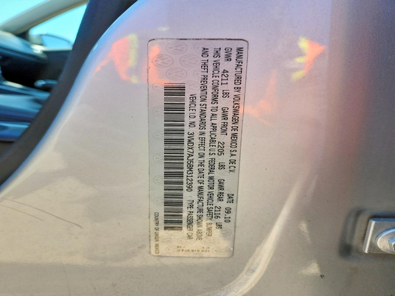2011 Volkswagen Jetta Se Silver vin: 3VWDX7AJ5BM312390