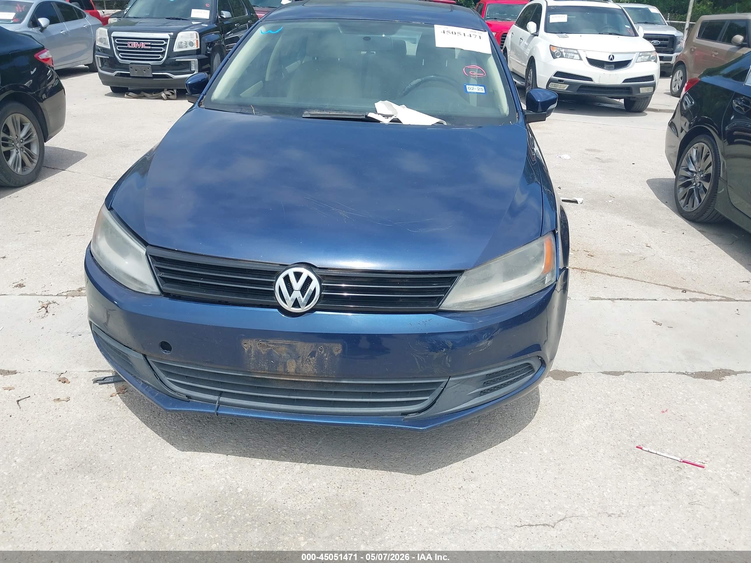 2011 Volkswagen Jetta 2.5l Se Синий vin: 3VWDX7AJ5BM320263