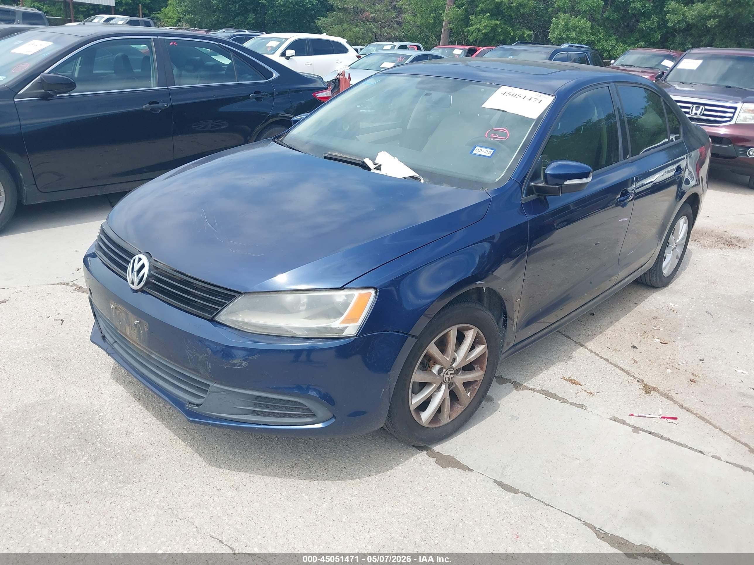2011 Volkswagen Jetta 2.5l Se Синий vin: 3VWDX7AJ5BM320263