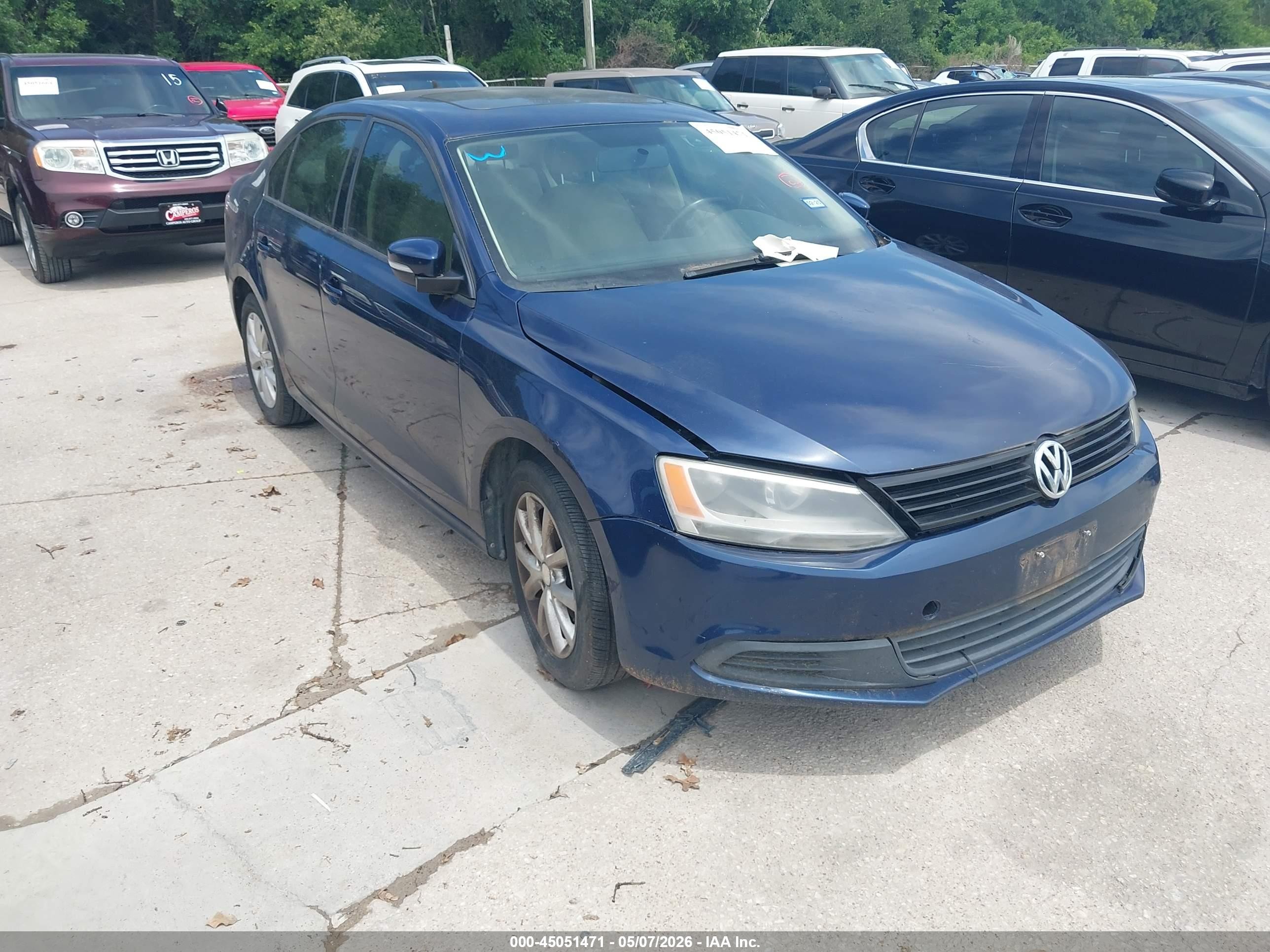 2011 Volkswagen Jetta 2.5l Se Blue vin: 3VWDX7AJ5BM320263