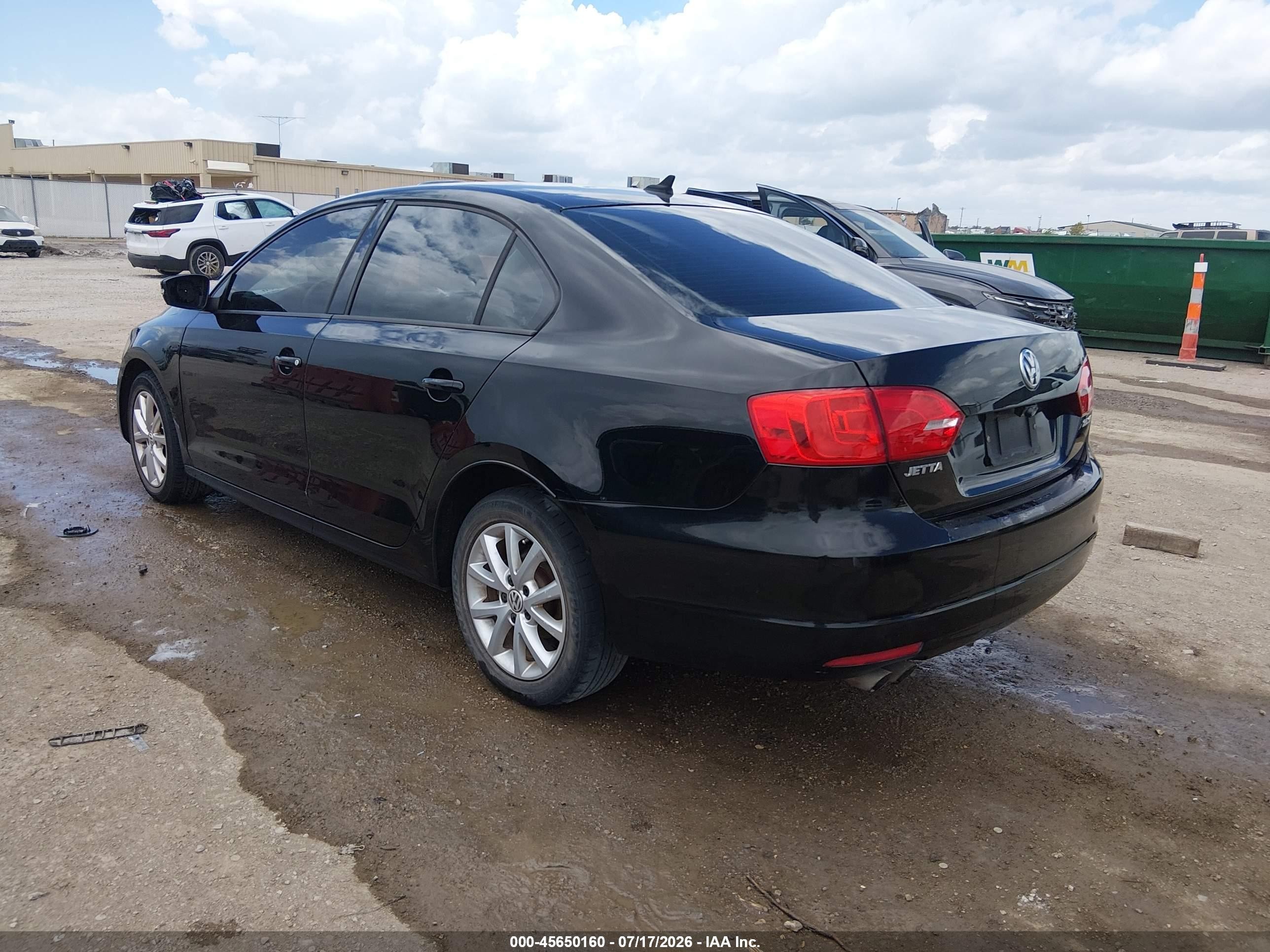 2012 Volkswagen Jetta 2.5l Se Черный vin: 3VWDX7AJ5CM125121