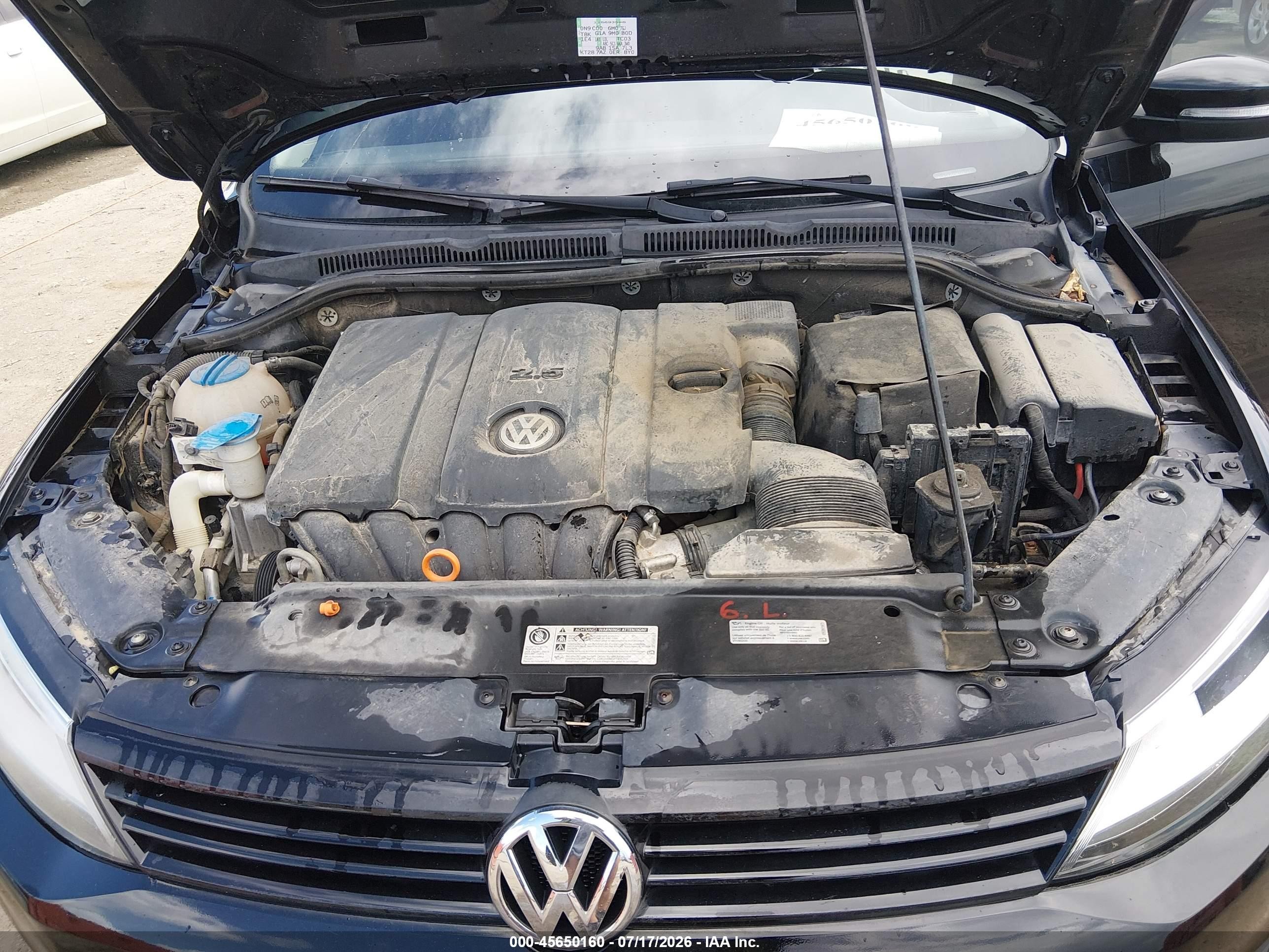 2012 Volkswagen Jetta 2.5l Se Черный vin: 3VWDX7AJ5CM125121