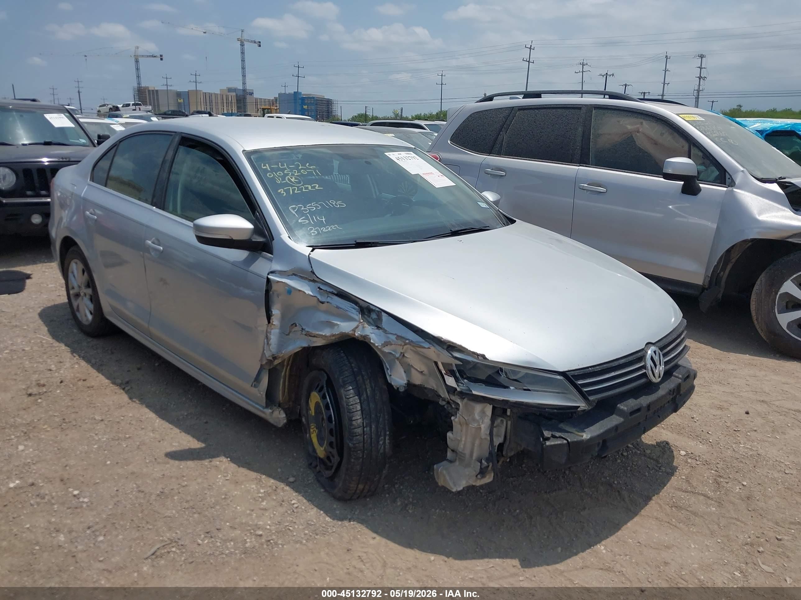 2013 Volkswagen Jetta 2.5l Se Silver vin: 3VWDX7AJ5DM372222