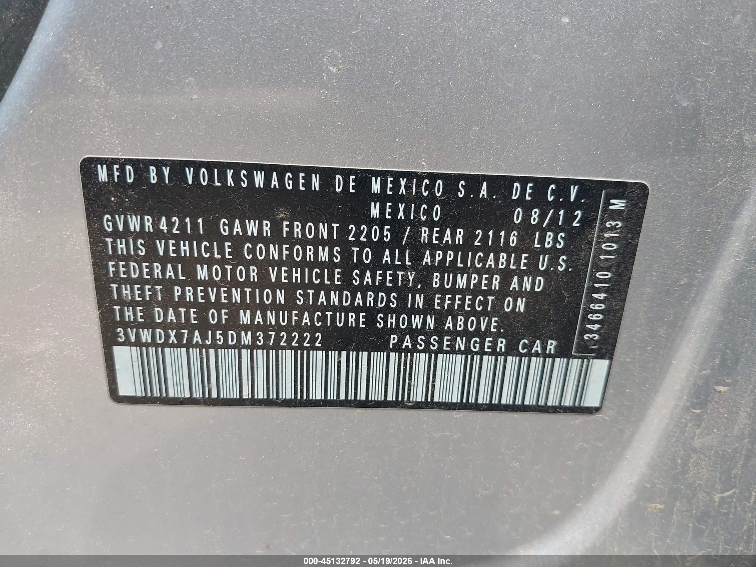 2013 Volkswagen Jetta 2.5l Se Серебряный vin: 3VWDX7AJ5DM372222