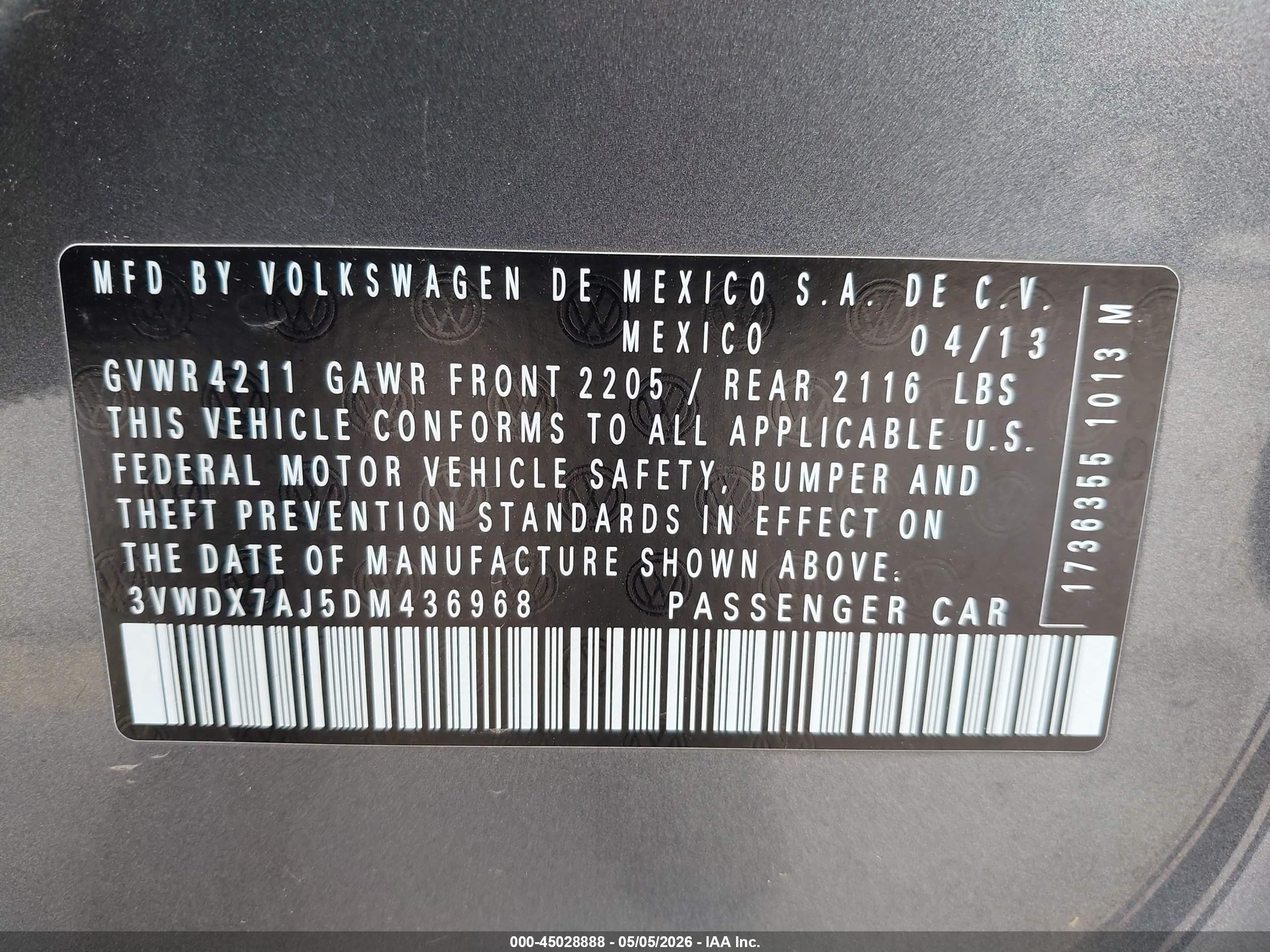 2013 Volkswagen Jetta 2.5l Se Gray vin: 3VWDX7AJ5DM436968
