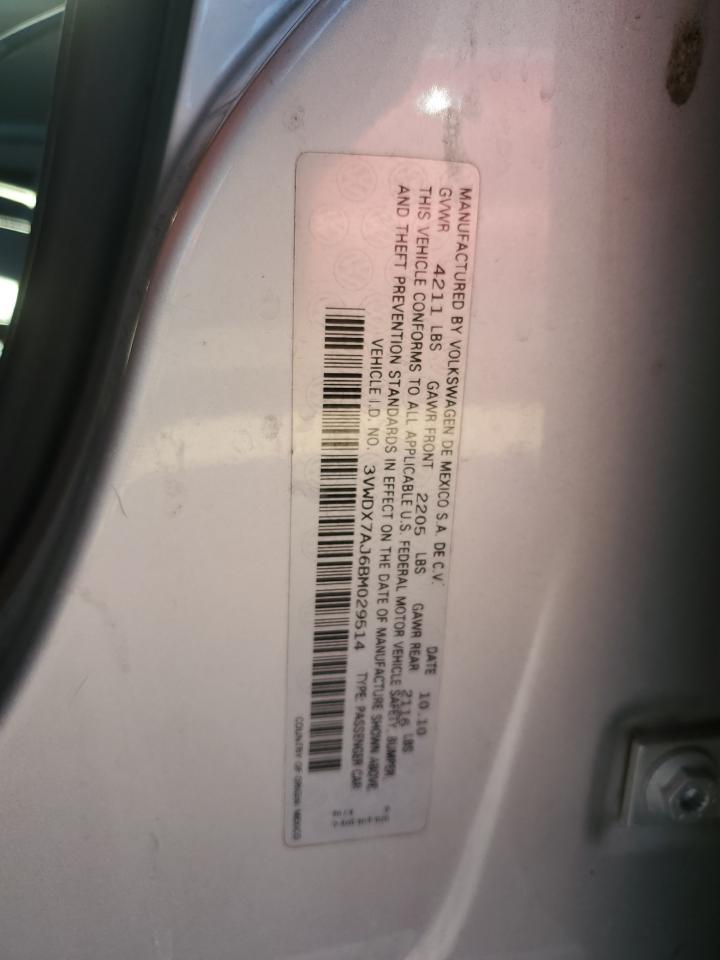 2011 Volkswagen Jetta Se Silver vin: 3VWDX7AJ6BM029514
