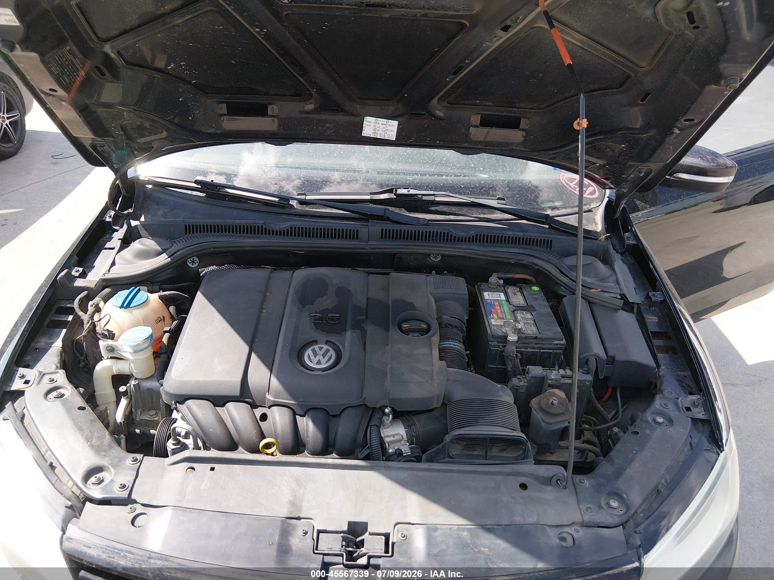 2011 Volkswagen Jetta 2.5l Se Black vin: 3VWDX7AJ6BM083749