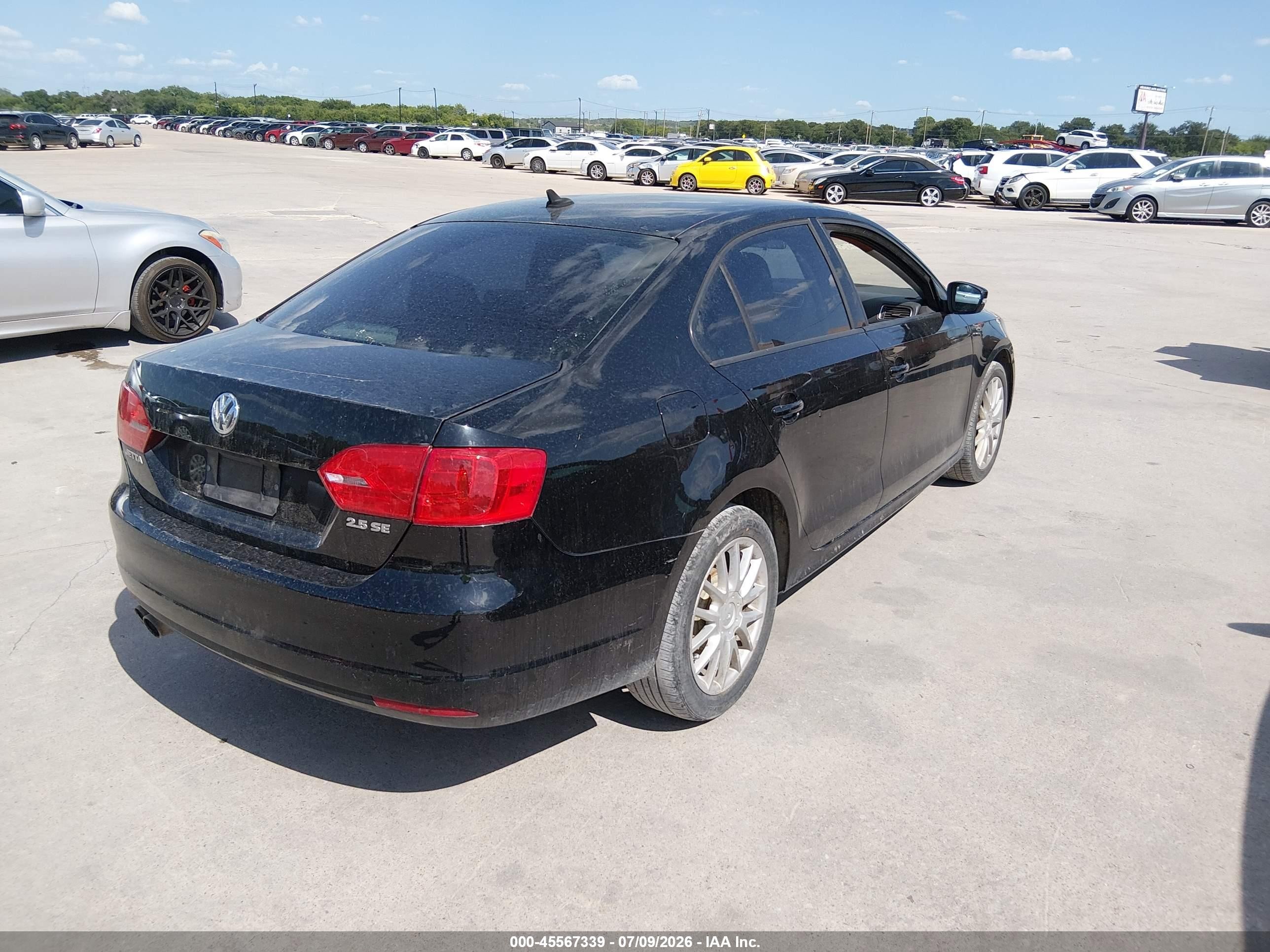 2011 Volkswagen Jetta 2.5l Se Black vin: 3VWDX7AJ6BM083749