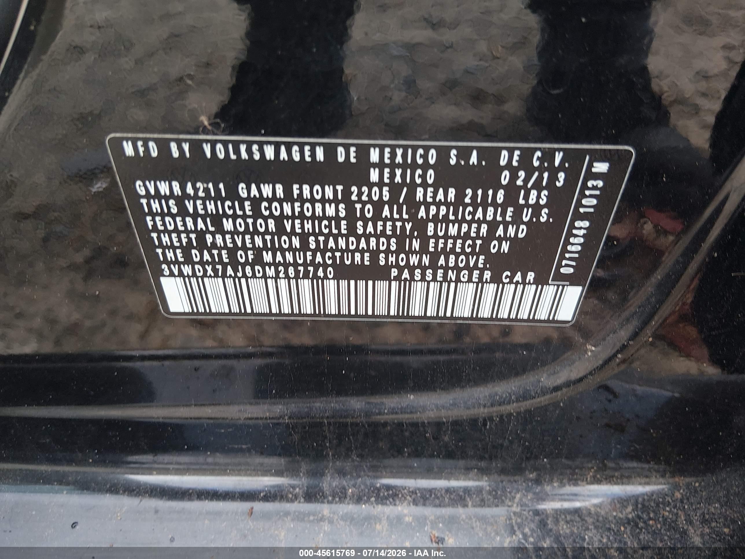 2013 Volkswagen Jetta 2.5l Se Black vin: 3VWDX7AJ6DM267740
