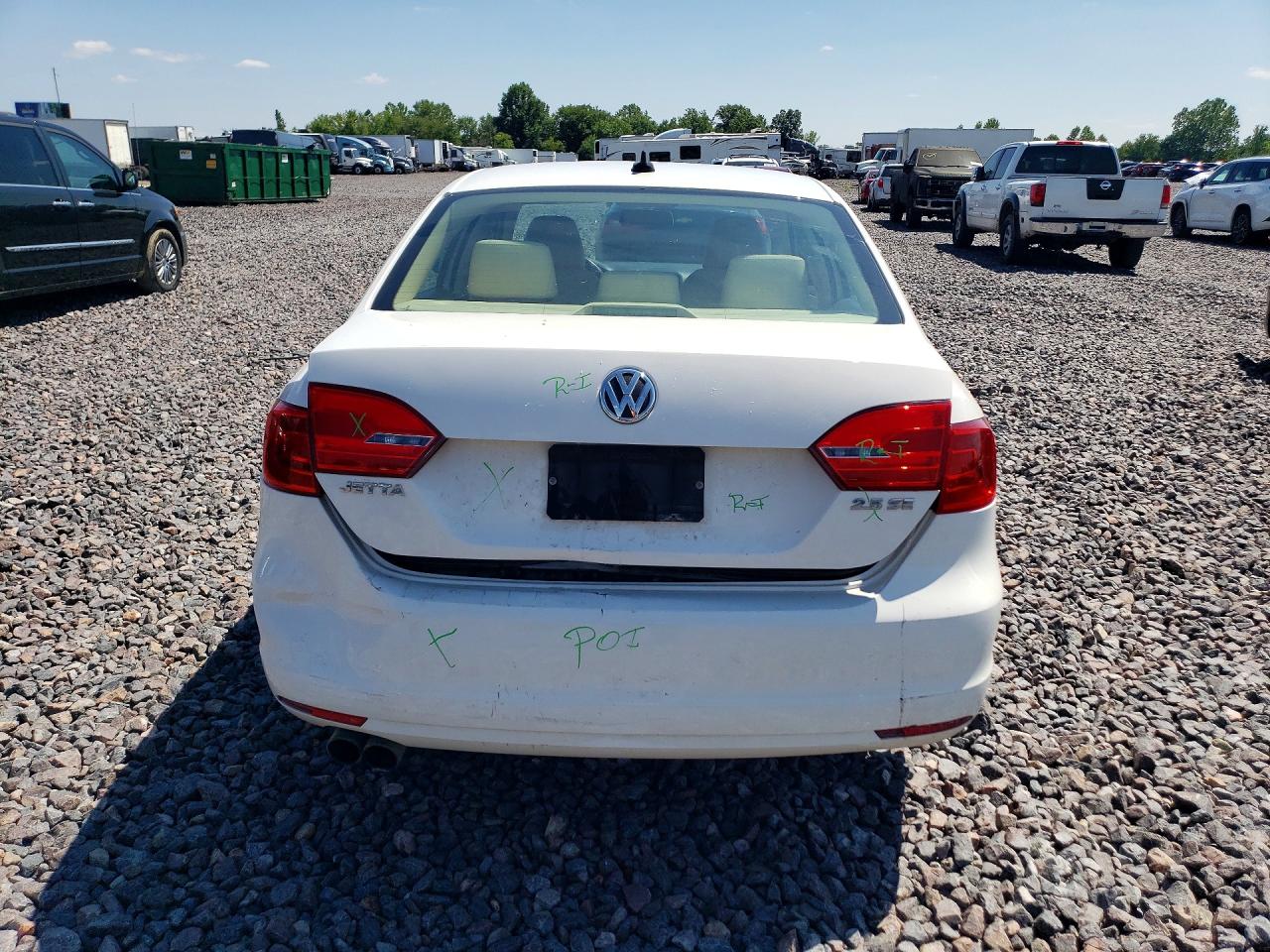 2011 Volkswagen Jetta Se White vin: 3VWDX7AJ7BM397281