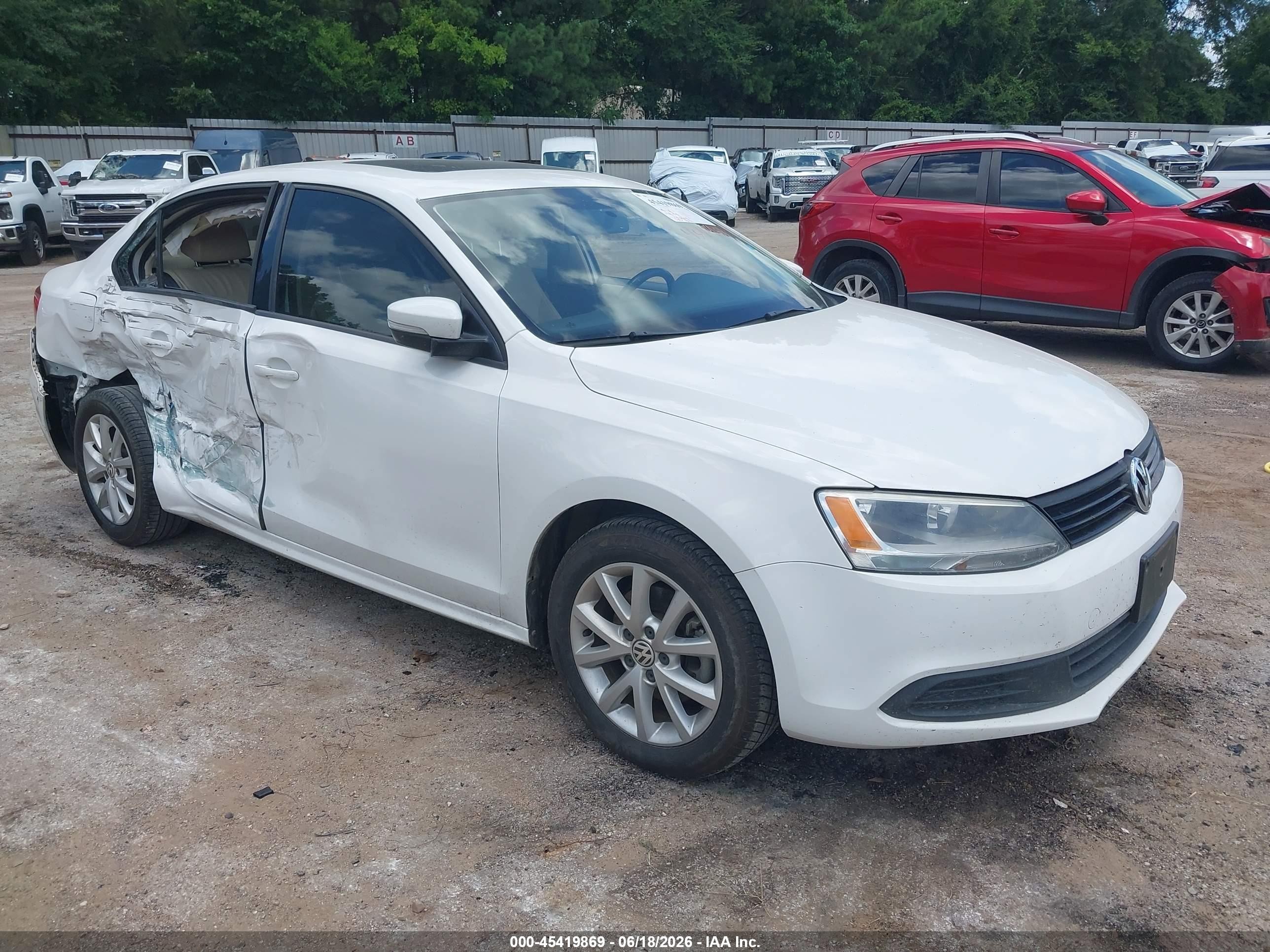 2012 Volkswagen Jetta 2.5l Se White vin: 3VWDX7AJ7CM386766