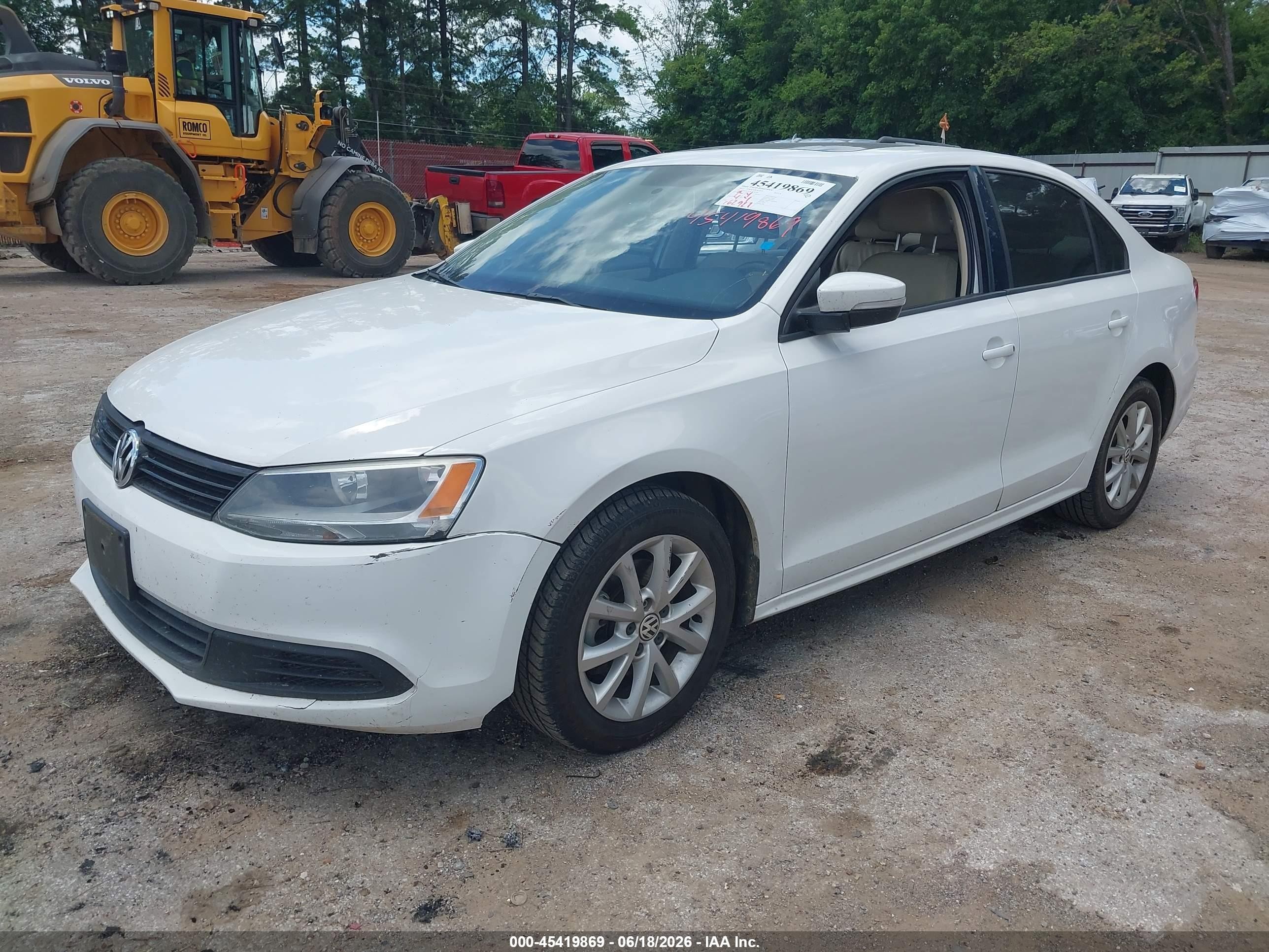 2012 Volkswagen Jetta 2.5l Se White vin: 3VWDX7AJ7CM386766