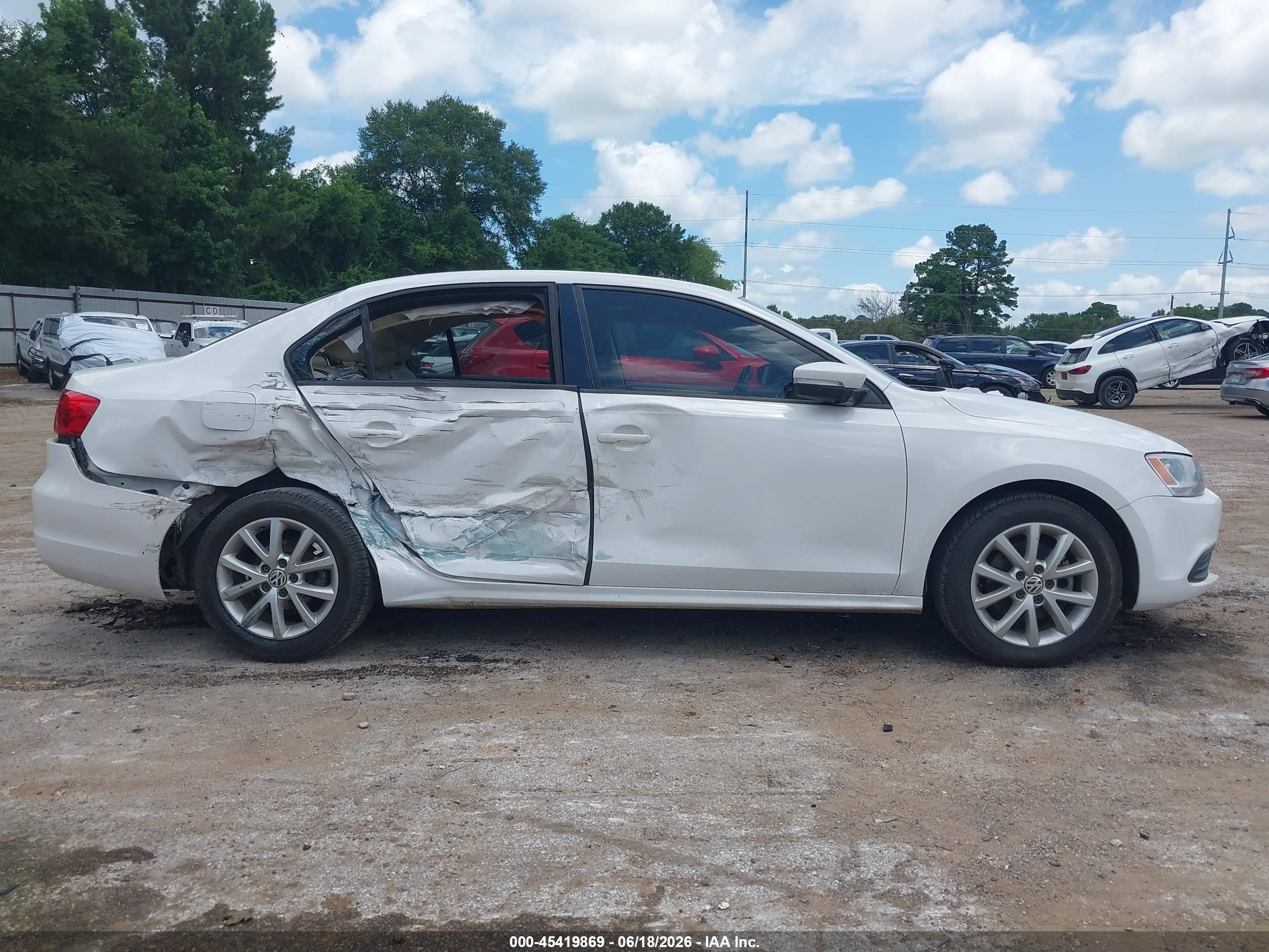 2012 Volkswagen Jetta 2.5l Se White vin: 3VWDX7AJ7CM386766