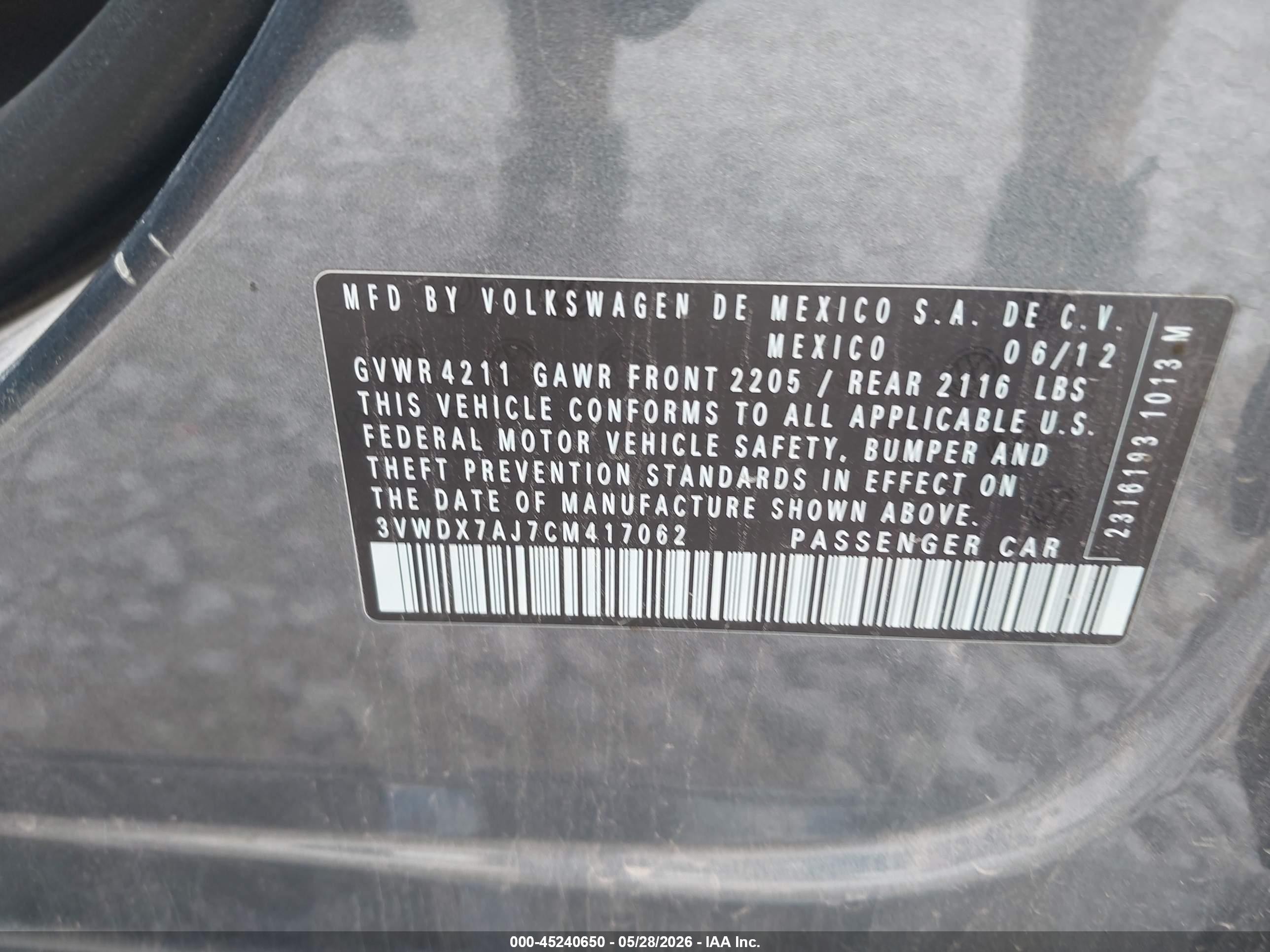 2012 Volkswagen Jetta 2.5l Se Серый vin: 3VWDX7AJ7CM417062