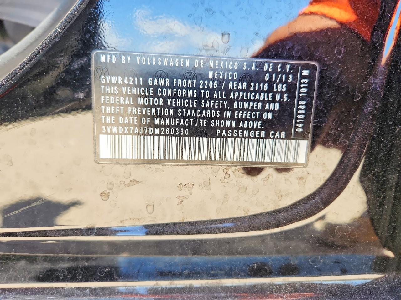 2013 Volkswagen Jetta Se Black vin: 3VWDX7AJ7DM260330