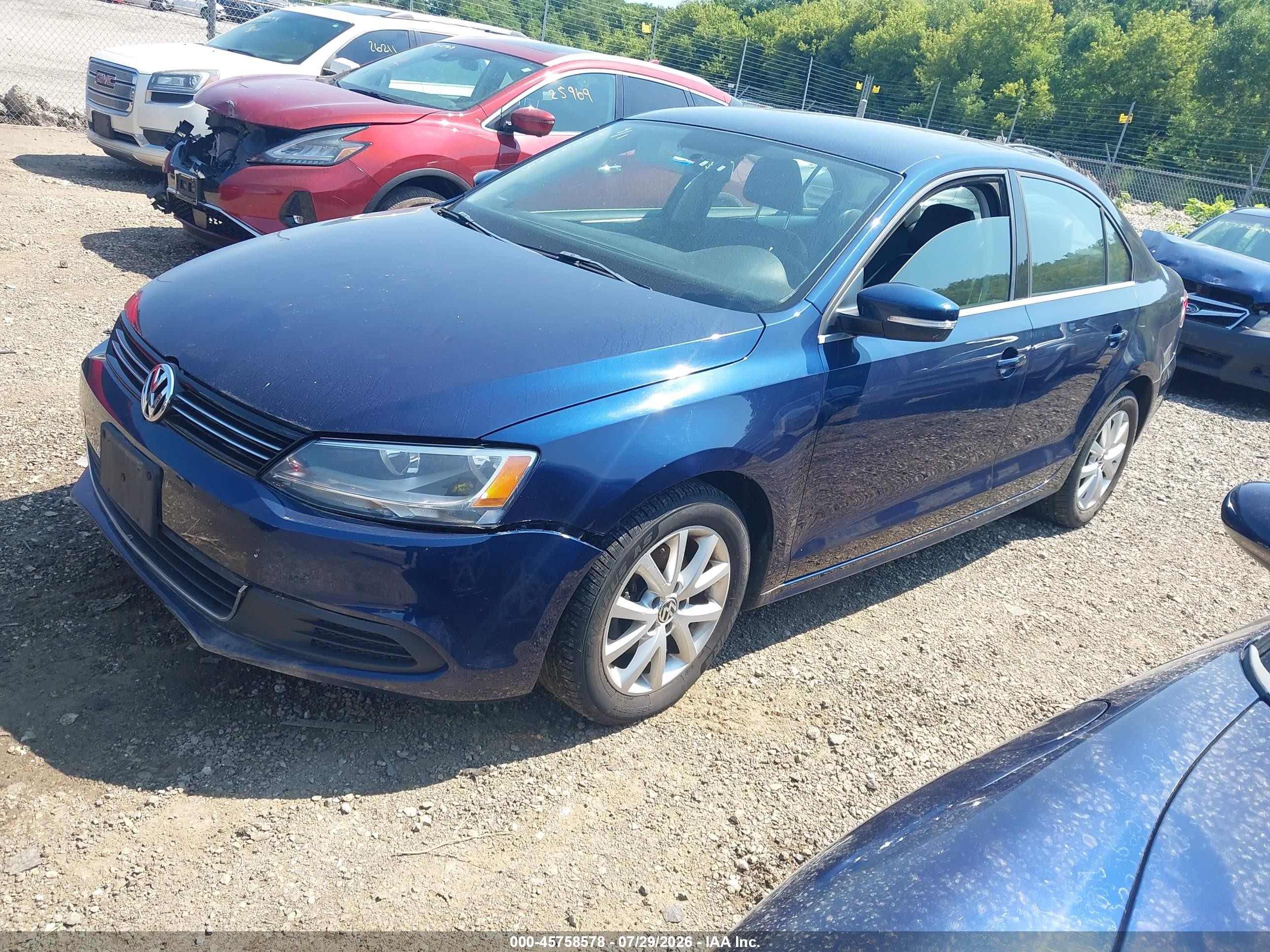 2013 Volkswagen Jetta 2.5l Se Blue vin: 3VWDX7AJ7DM368205